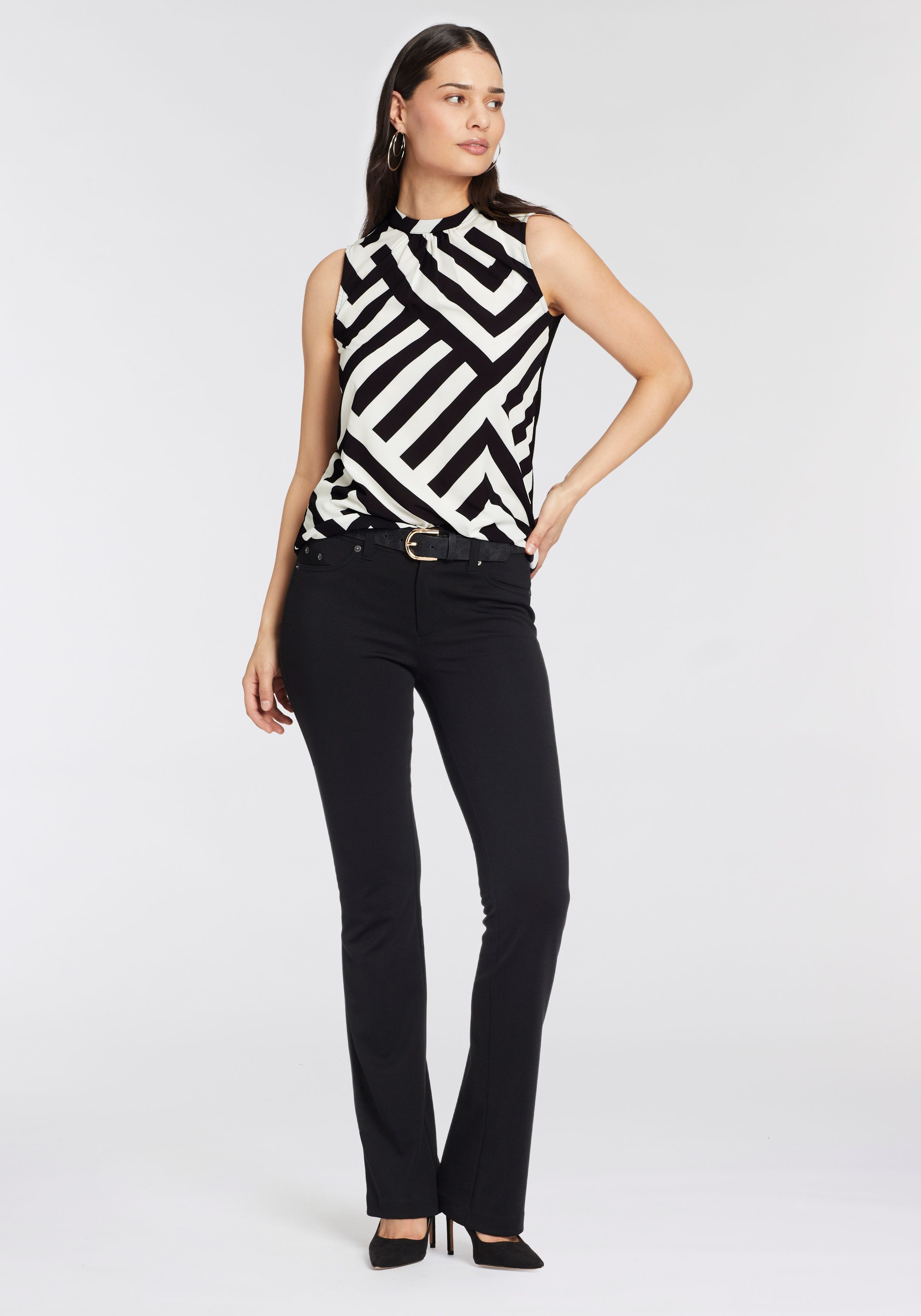 Laura Scott Top met moderne print all-over