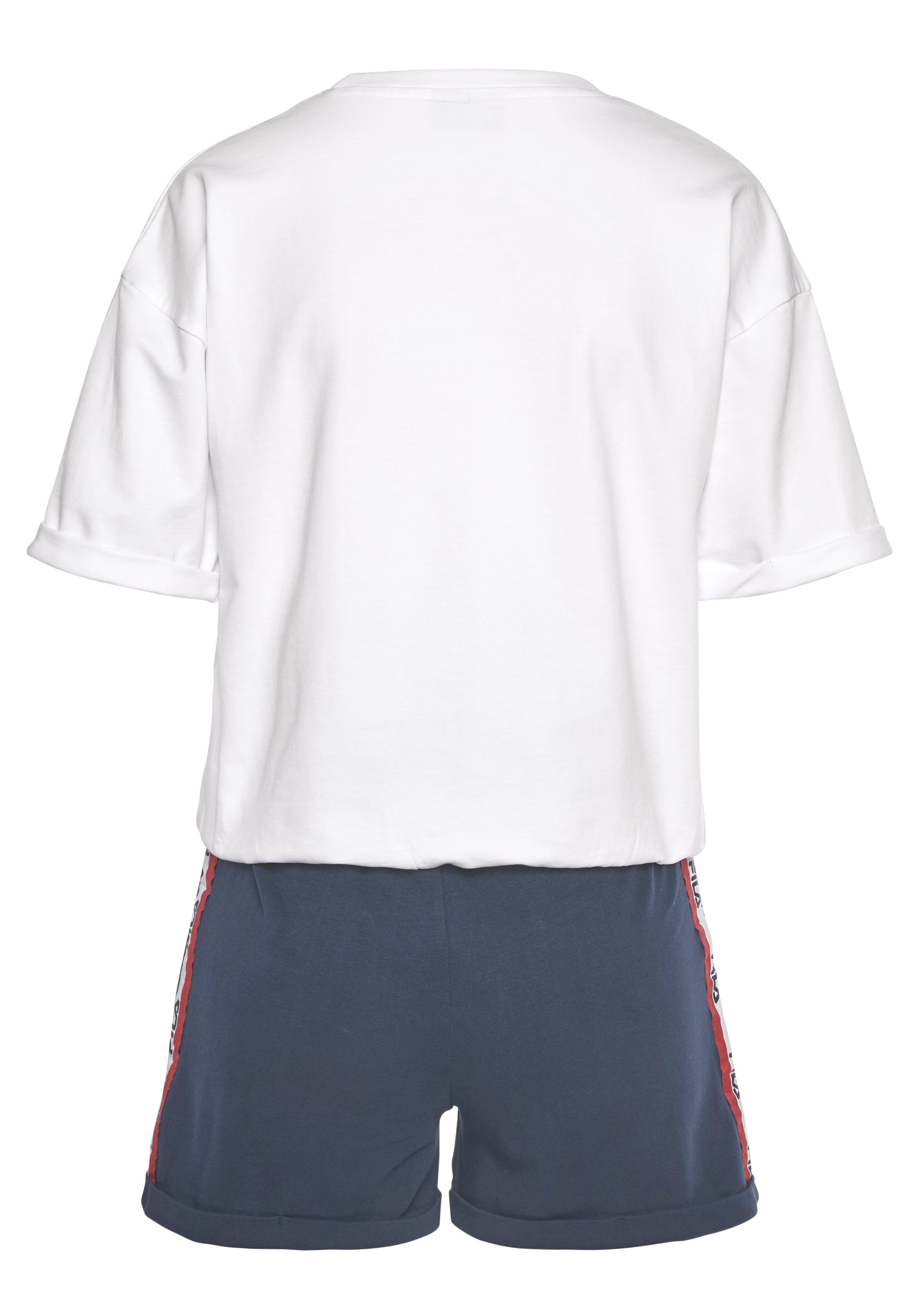 Fila Shortama met borstlogo en contrasterende logoband aan de zijkant van de broek (set, 2-delig)