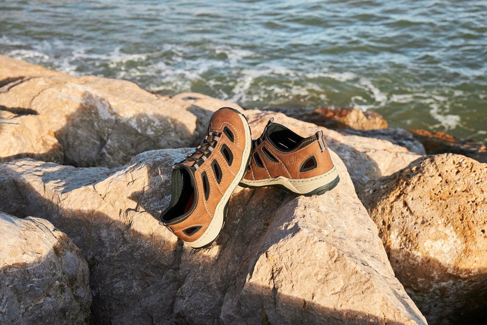 Rieker Instappers Trekking Schoen, Sandalen, Zomerschoen met praktische Gummitrek