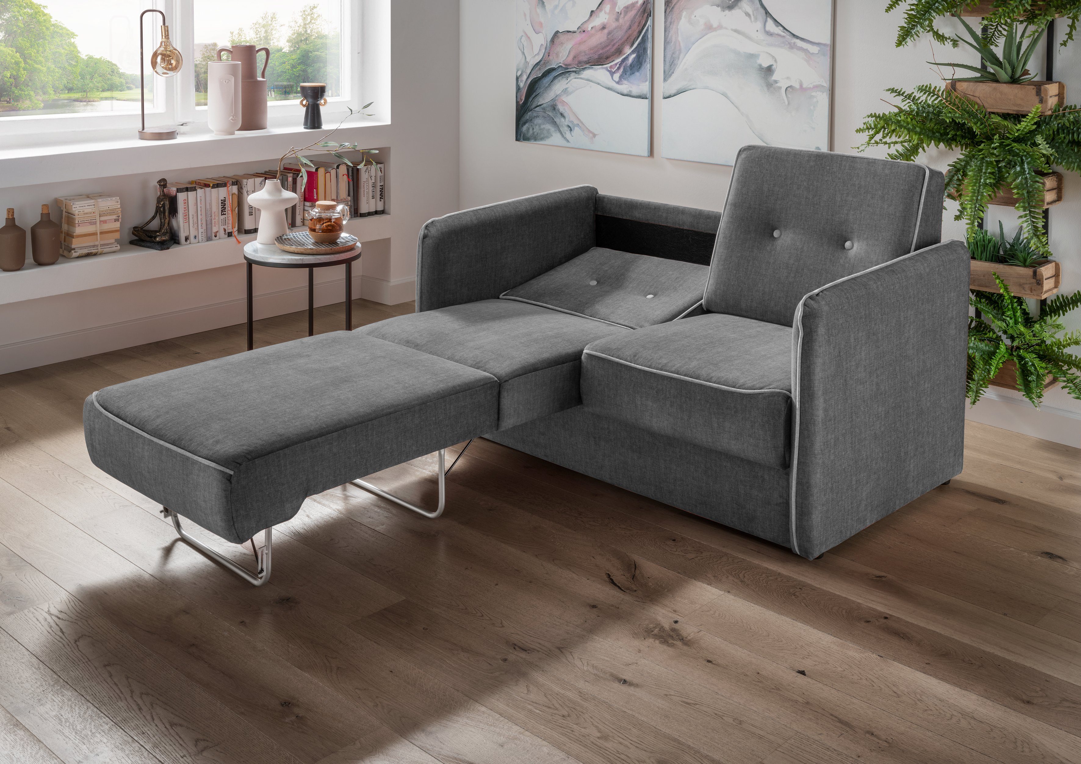 Home affaire Slaapbank Merina met tweedelige slaapfunctie, lade naar voren, binnenvering