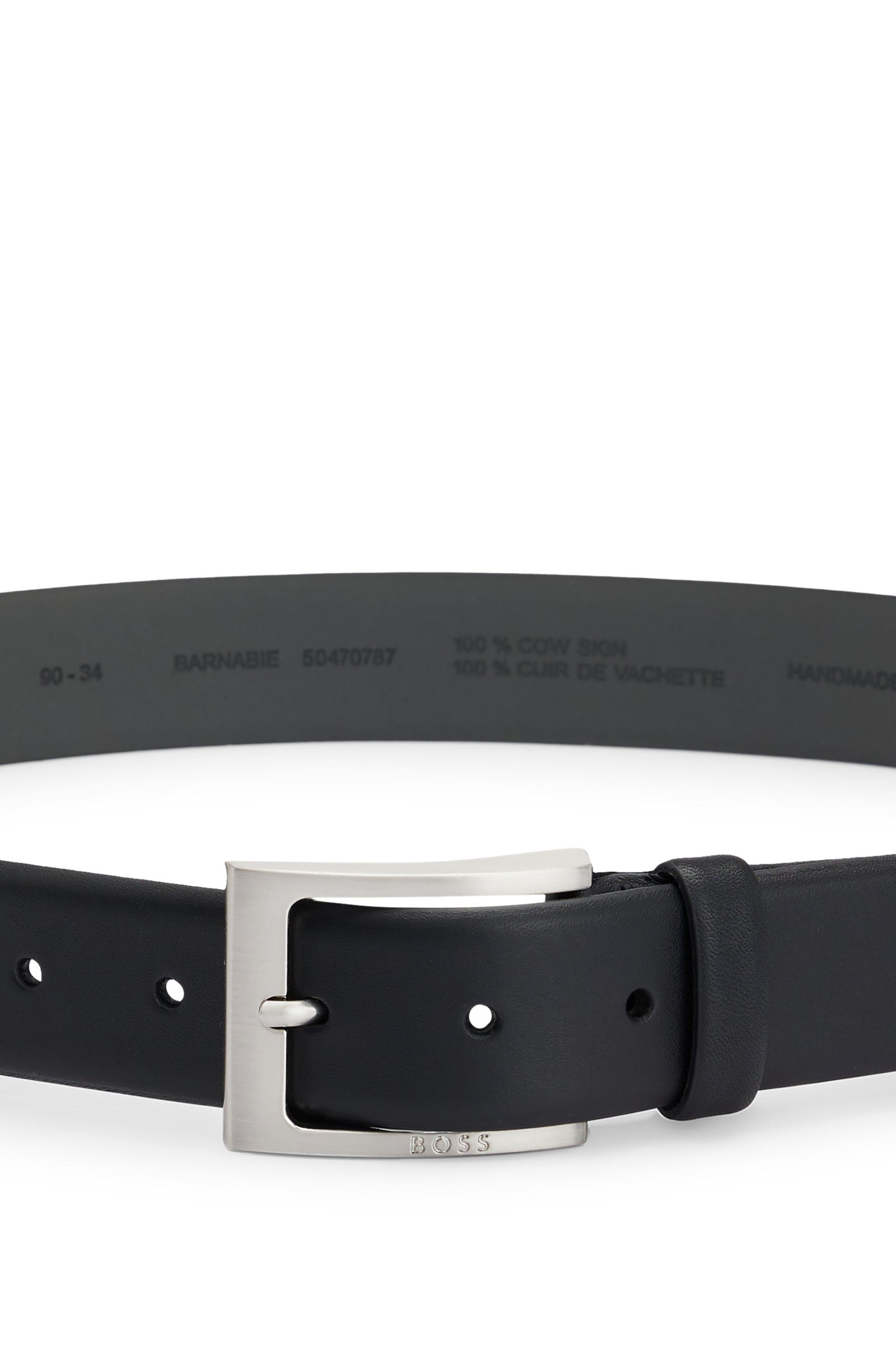 Boss Leren riem van nappaleer met boss logo-speldsluiting