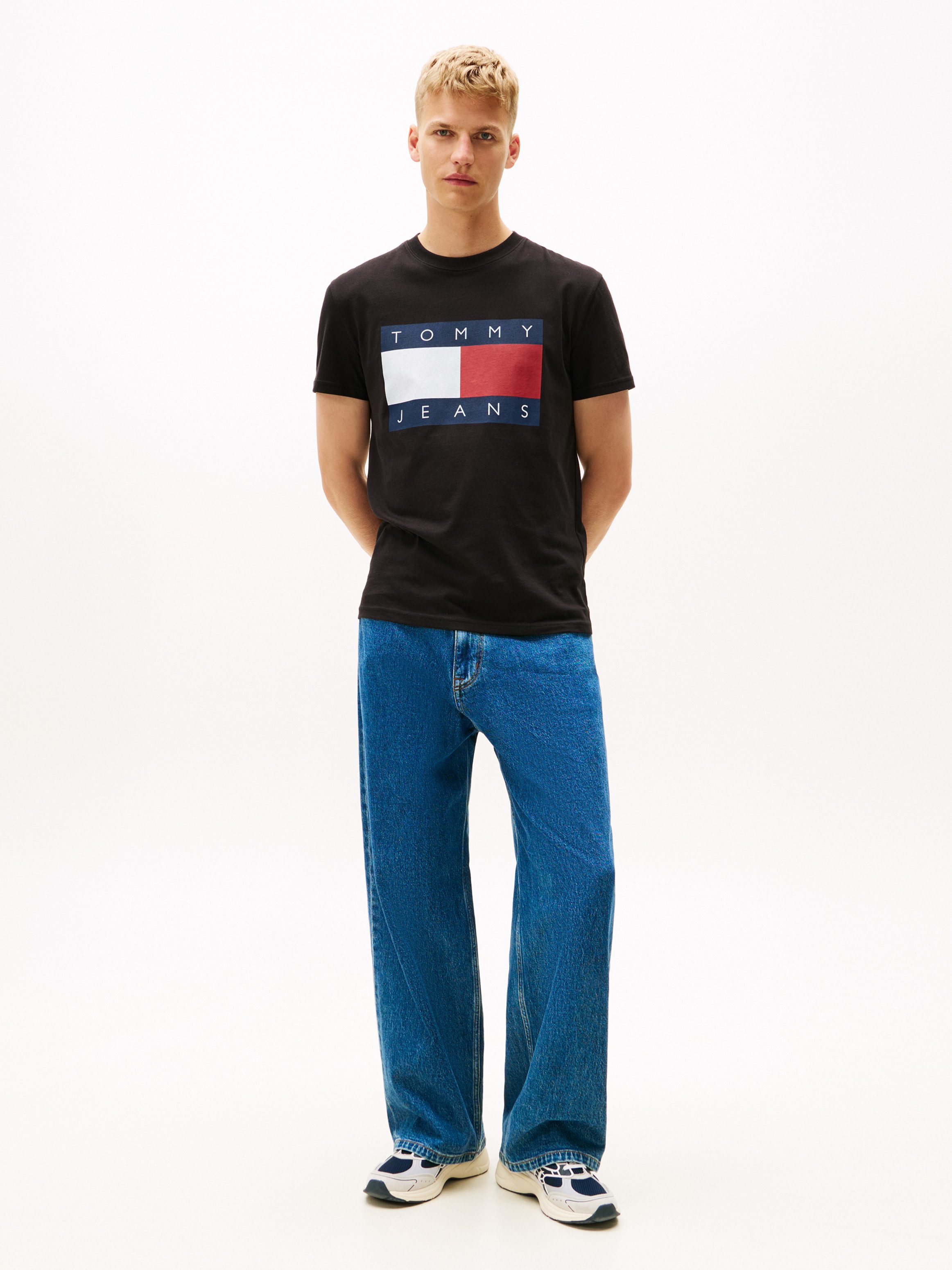 TOMMY JEANS T-shirt Ronde hals, Regular Fit, logo-print