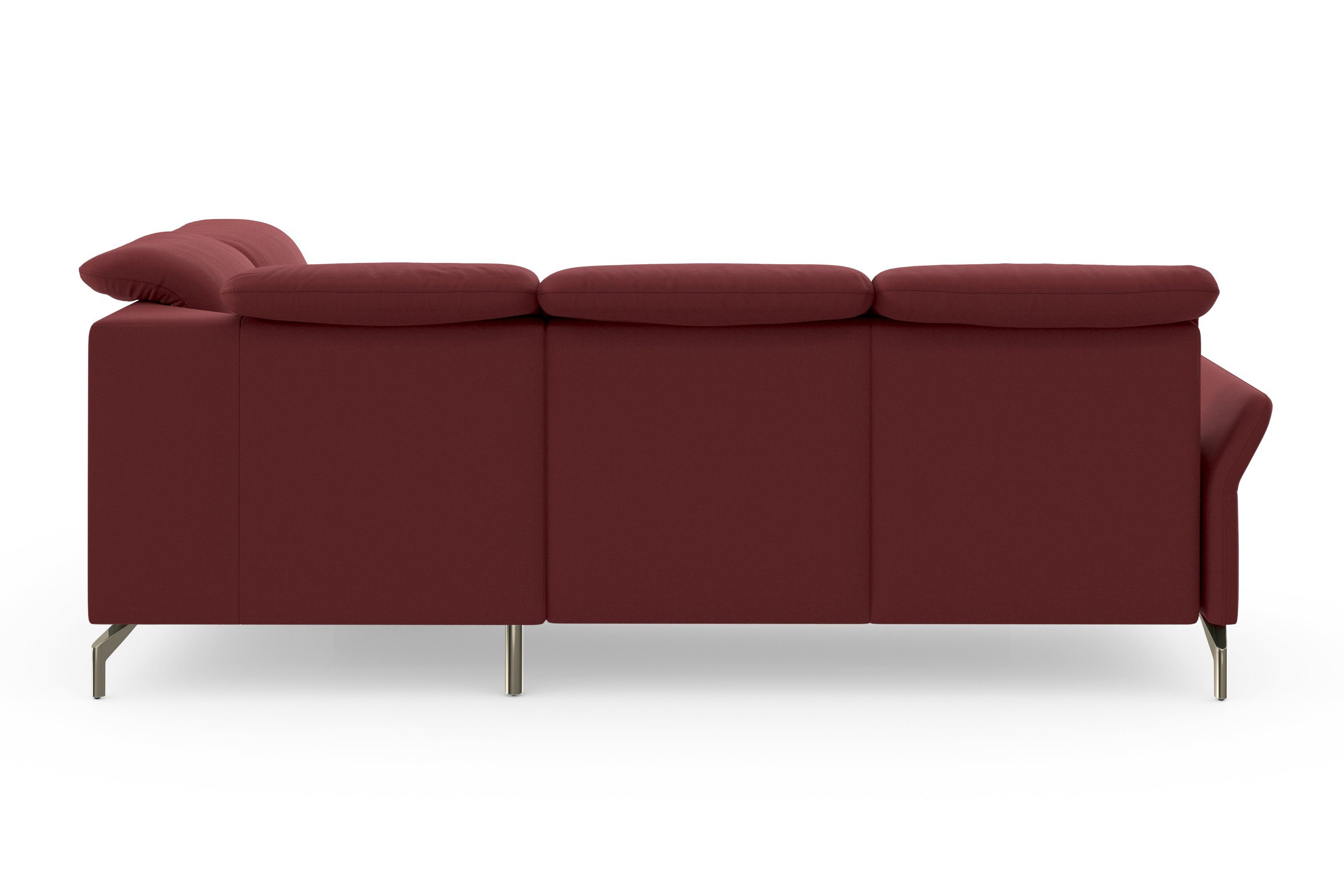 sit&more Hoekbank Fashion L-vorm naar keuze met verstelbare hoofdsteun, uittrekzitting, motorisch, nikkel poten