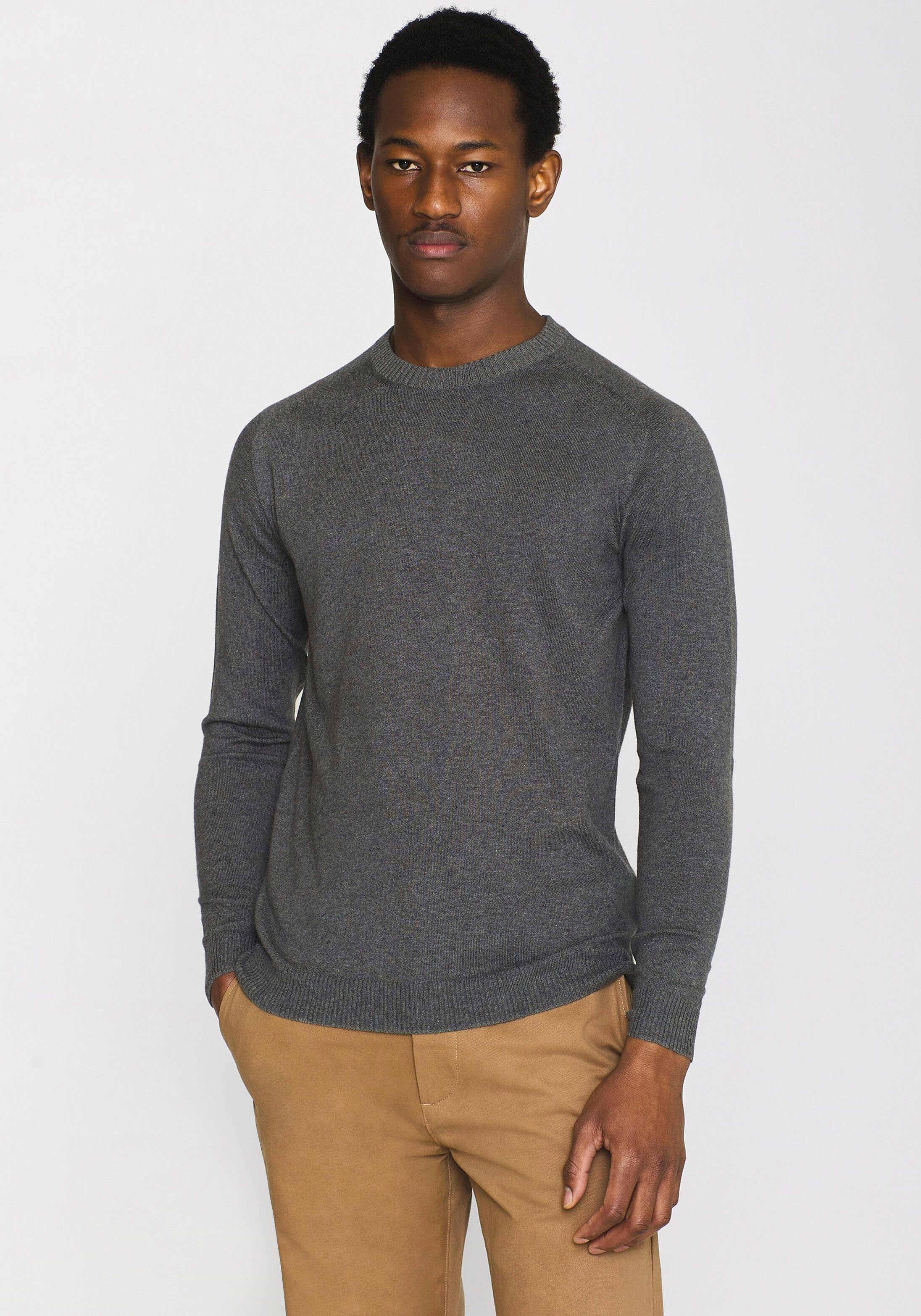 KnowledgeCotton Apparel Trui met ronde hals KARL regular in cleane look