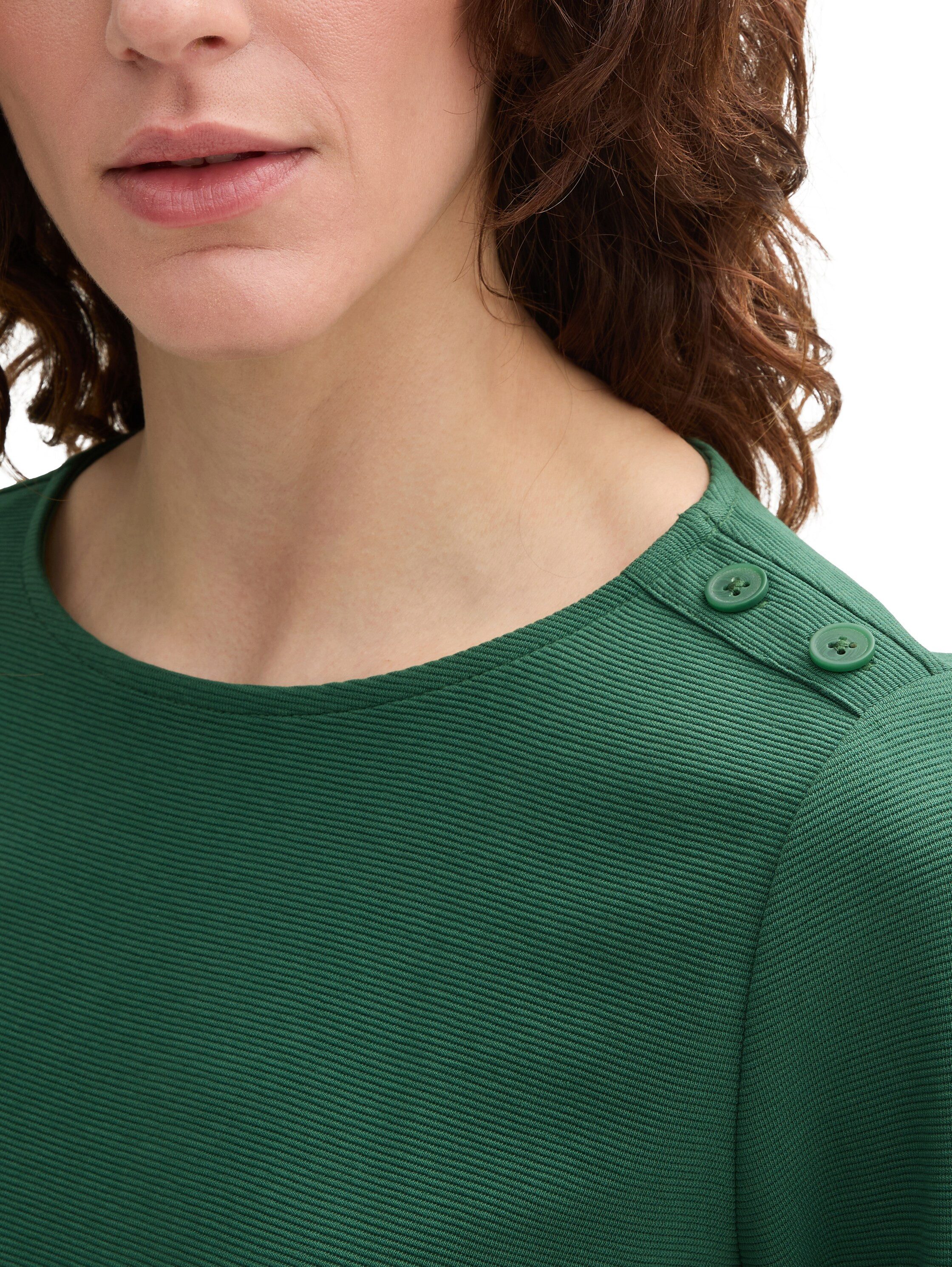 Tom Tailor Shirt met lange mouwen met knopen op de schouder