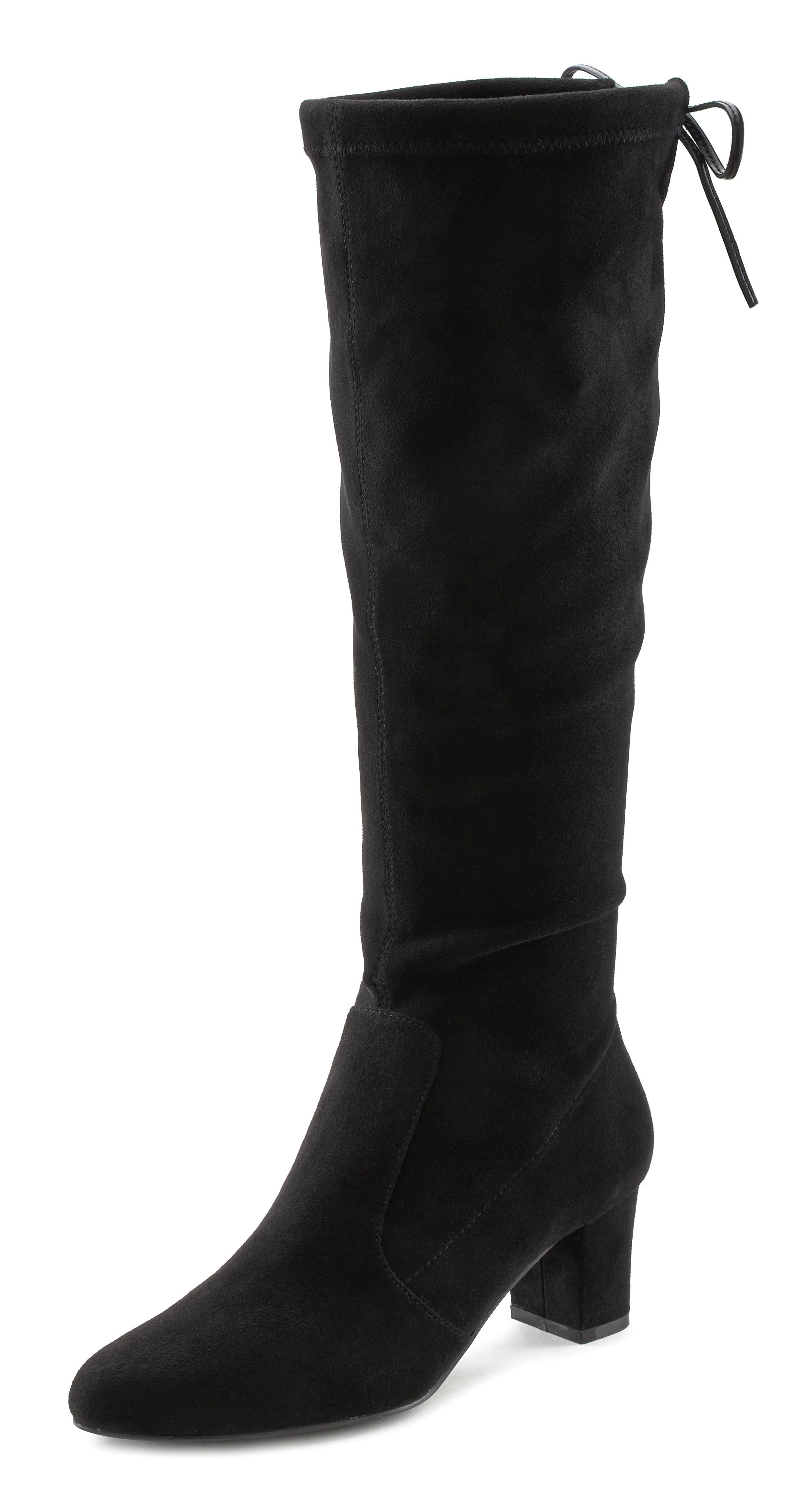 Lascana Instaplaarzen Slip-on boots, slouchy boots, slip-on, stretch & blokhak