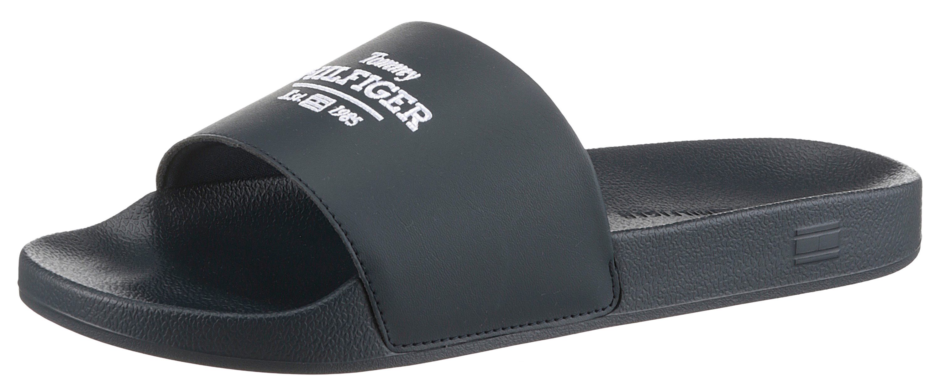 Tommy Hilfiger Slippers EMBROID HILFIGER 85 POOL SLIDE zomerschoen, slippers, badslippers met logo-borduursel