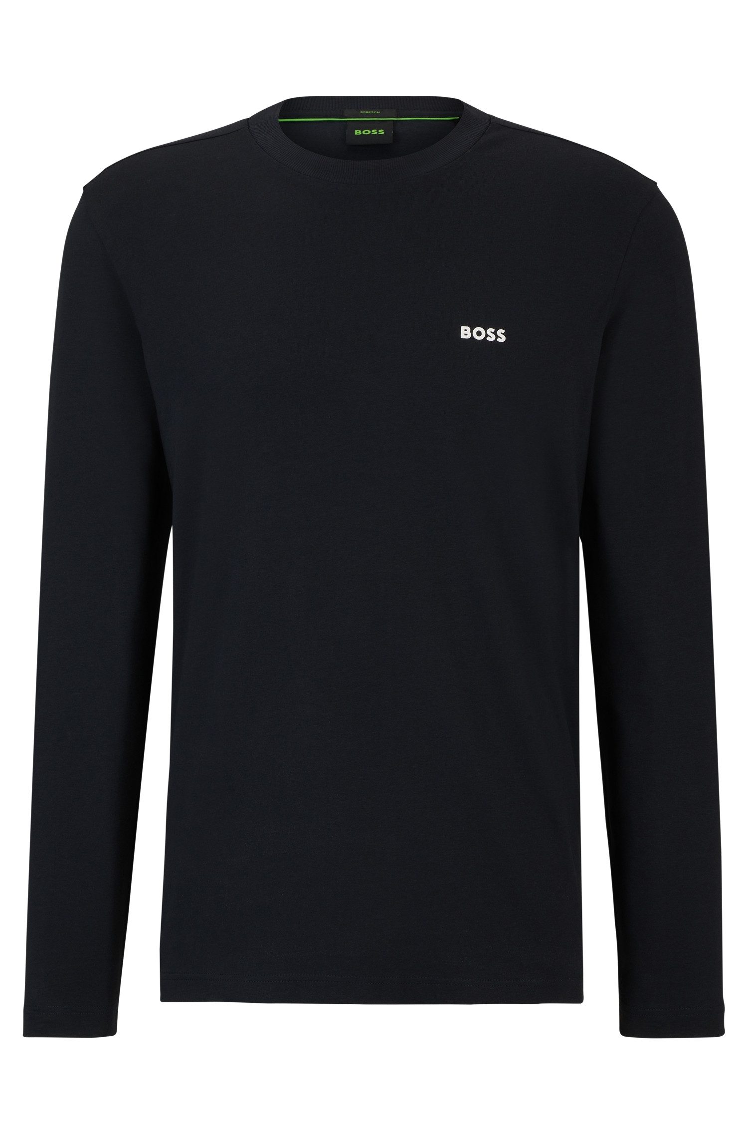 BOSS GREEN Shirt met lange mouwen Tee Long met een ronde hals