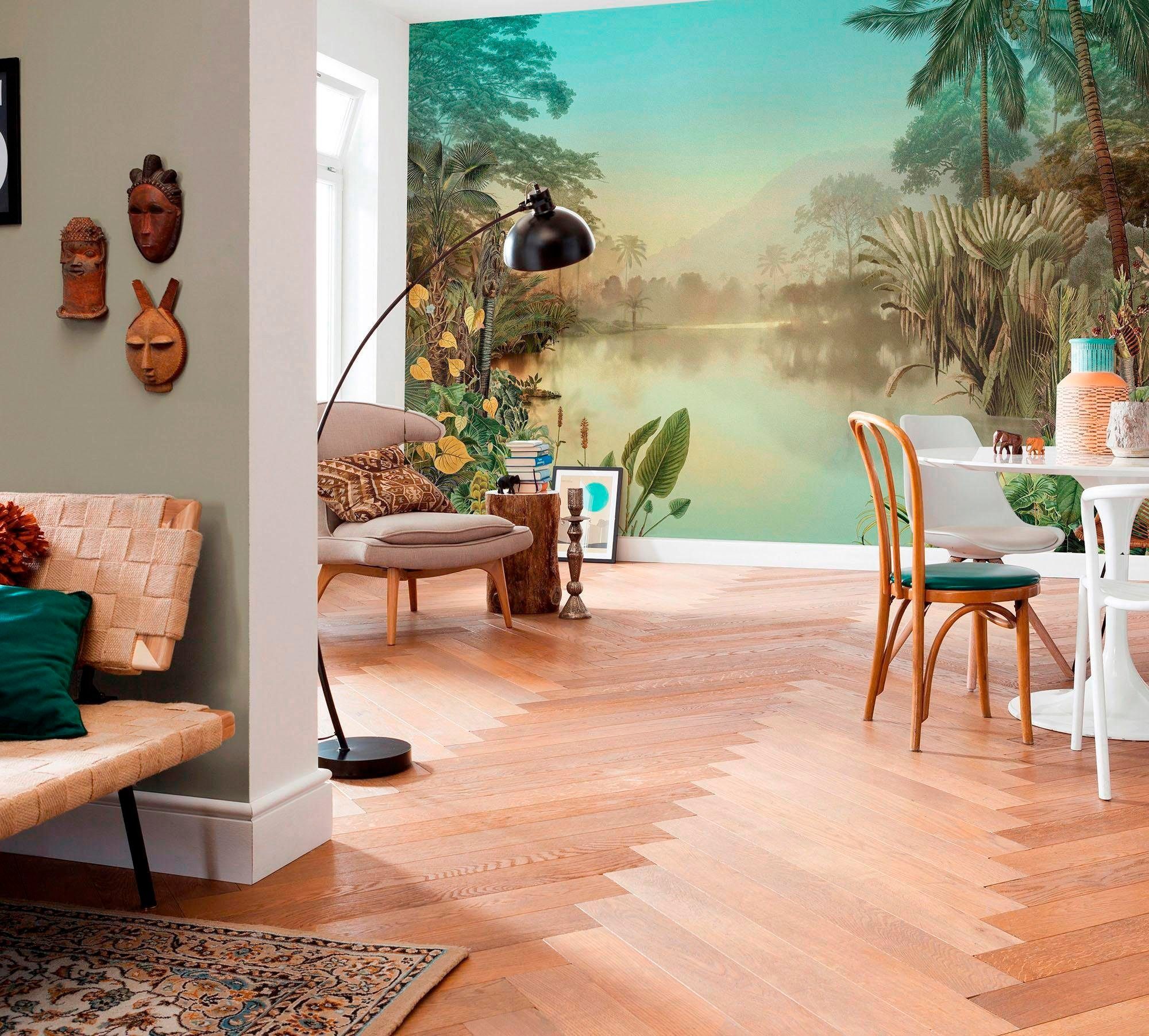 Komar Vliesbehang Digitale print vlies - Lac Tropical - Afmeting 400 x 270 cm