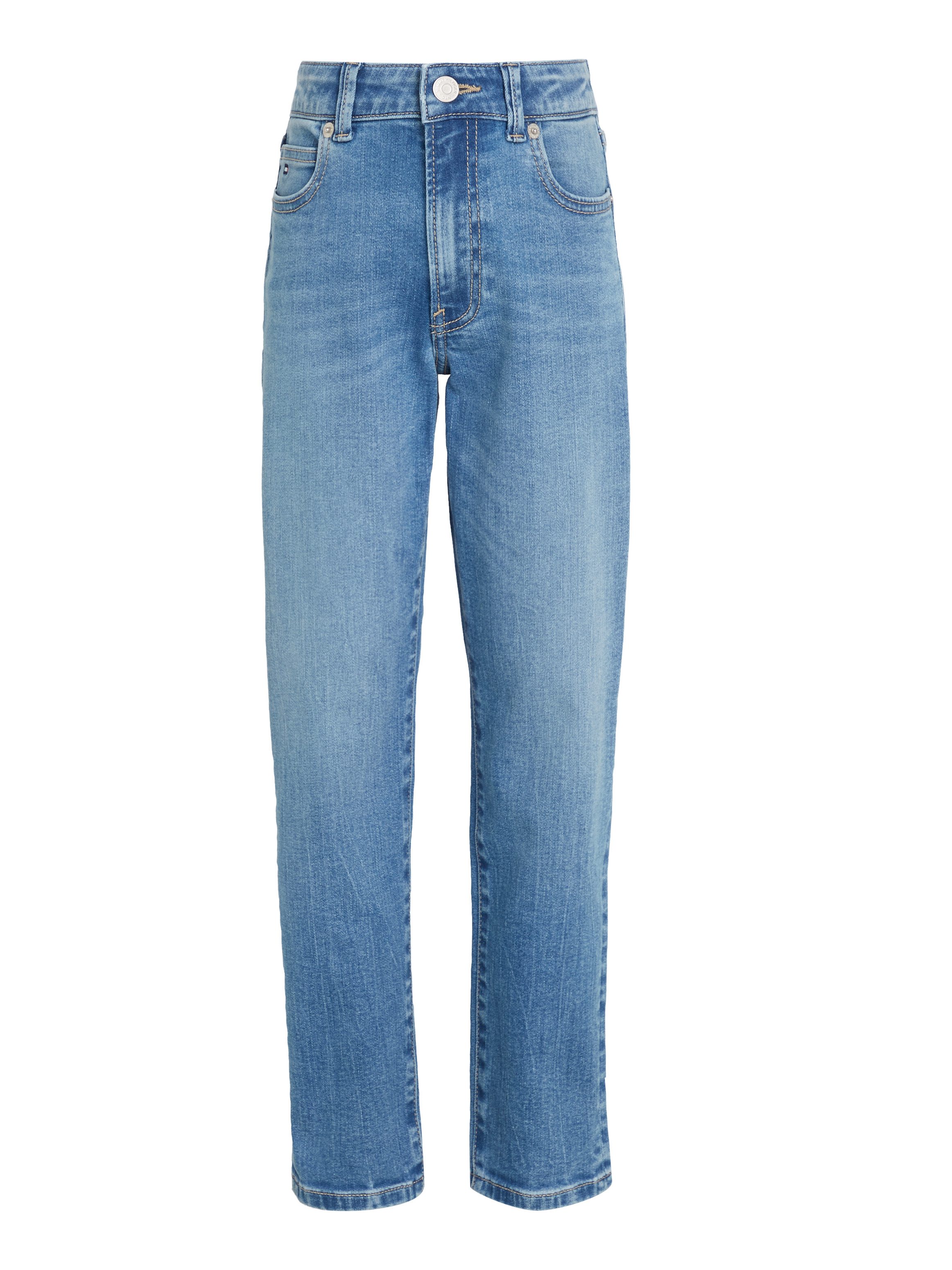 Tommy Hilfiger Straight jeans MODERN STRAIGHT VINT MWASH DENIM Kinderen tot 16 jaar met geborduurde logo-vlag