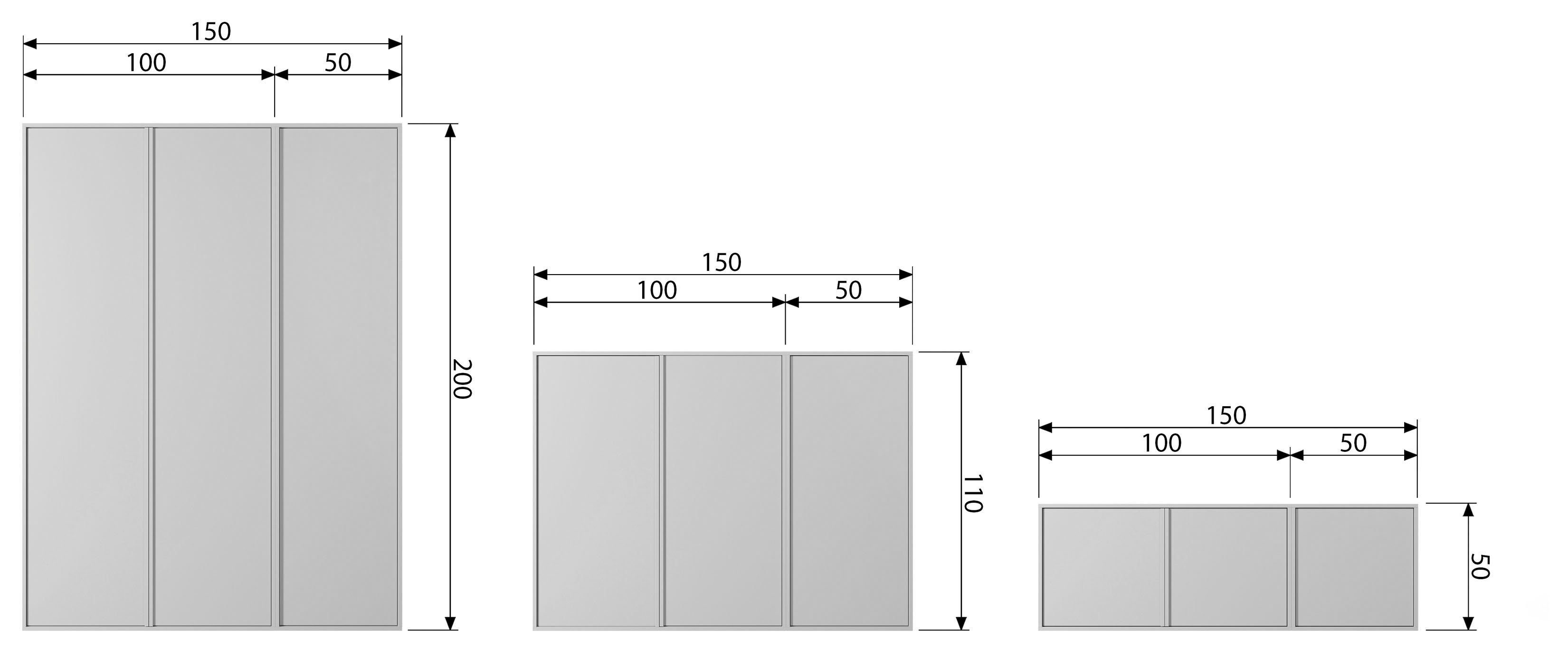 WOOOD Multifunctionele kast Daily garderobekast met push-to-open functie, hoogte 200 cm, breedte 50 of 100 cm