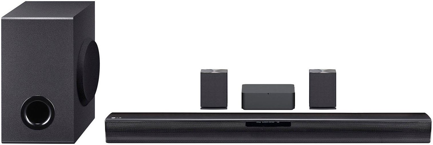 LG SQC4R soundbar Draadloze subwoofer en achterspeakers 4.1 220W Dolby Digital Bluetooth Zwart