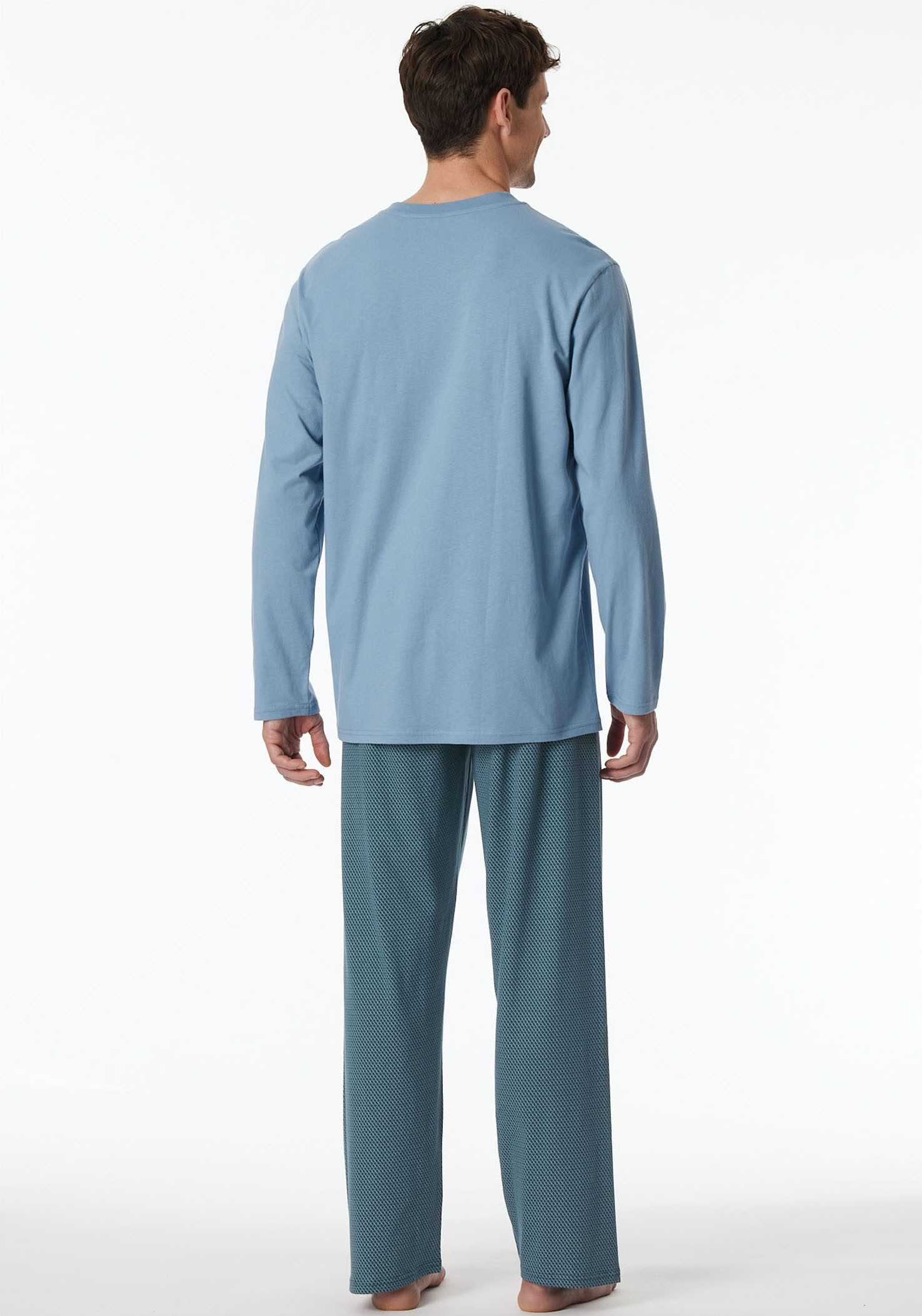 Schiesser Pyjama Comfort Essentials met v-hals en opgestikte borstzak (2-delig)