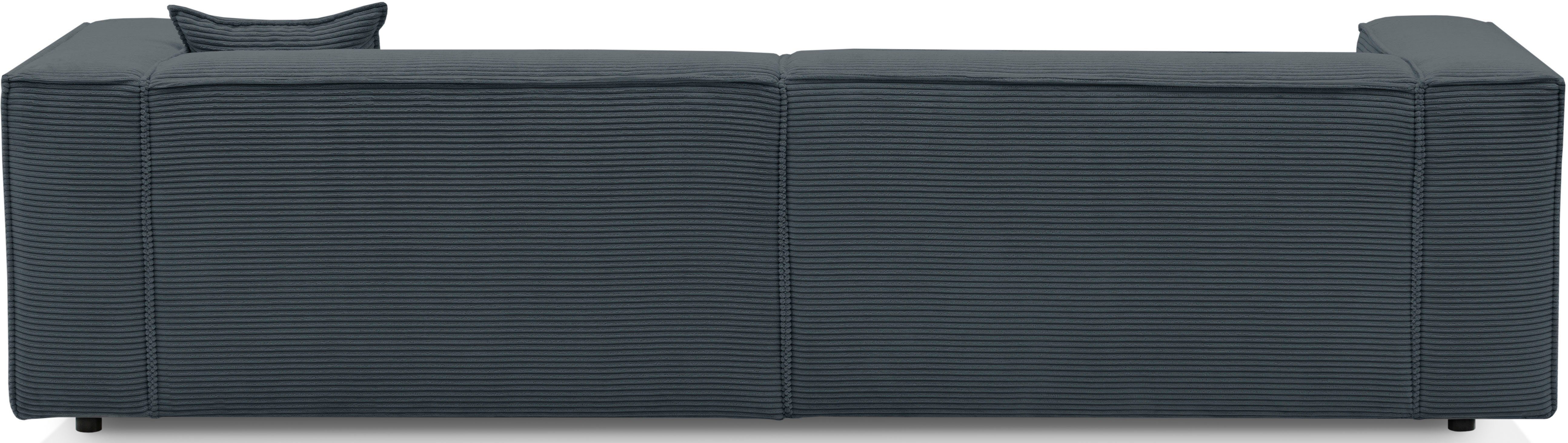 LeGer Home by Lena Gercke 3-zitsbank PIARA, bank met biesnaad, sofa in cord of linnenlook