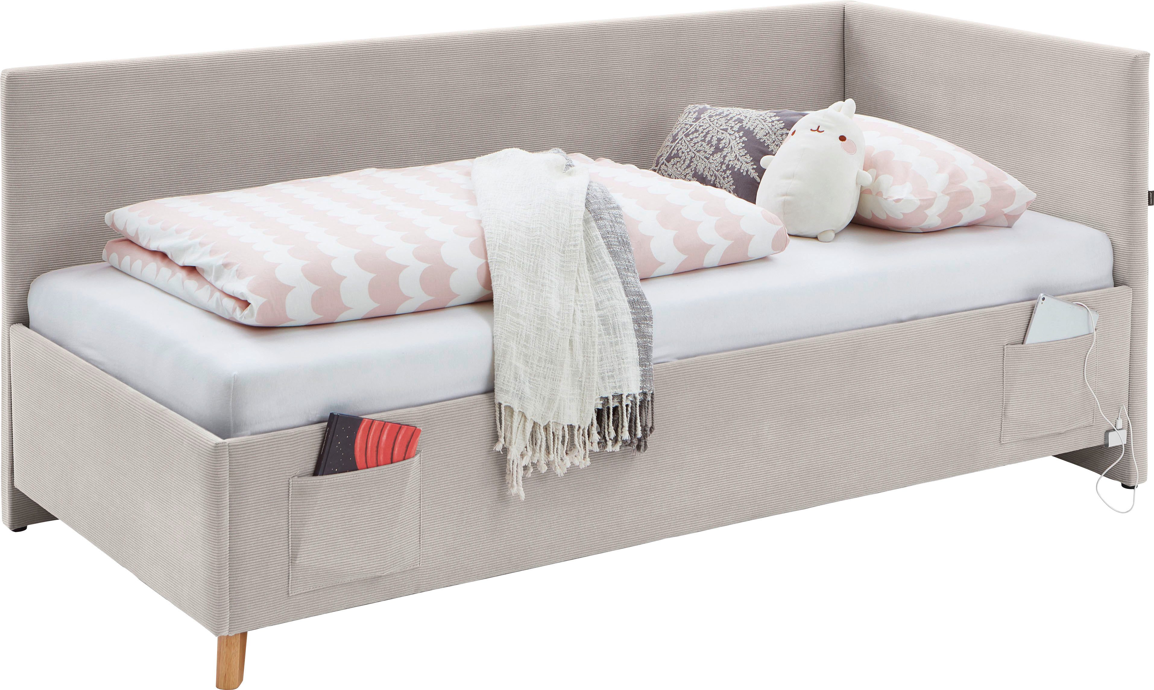 meise.möbel Kinderledikant COOL II Bekleed bed naar keuze met bedkist, tienerbed inclusief USB-aansluitingen