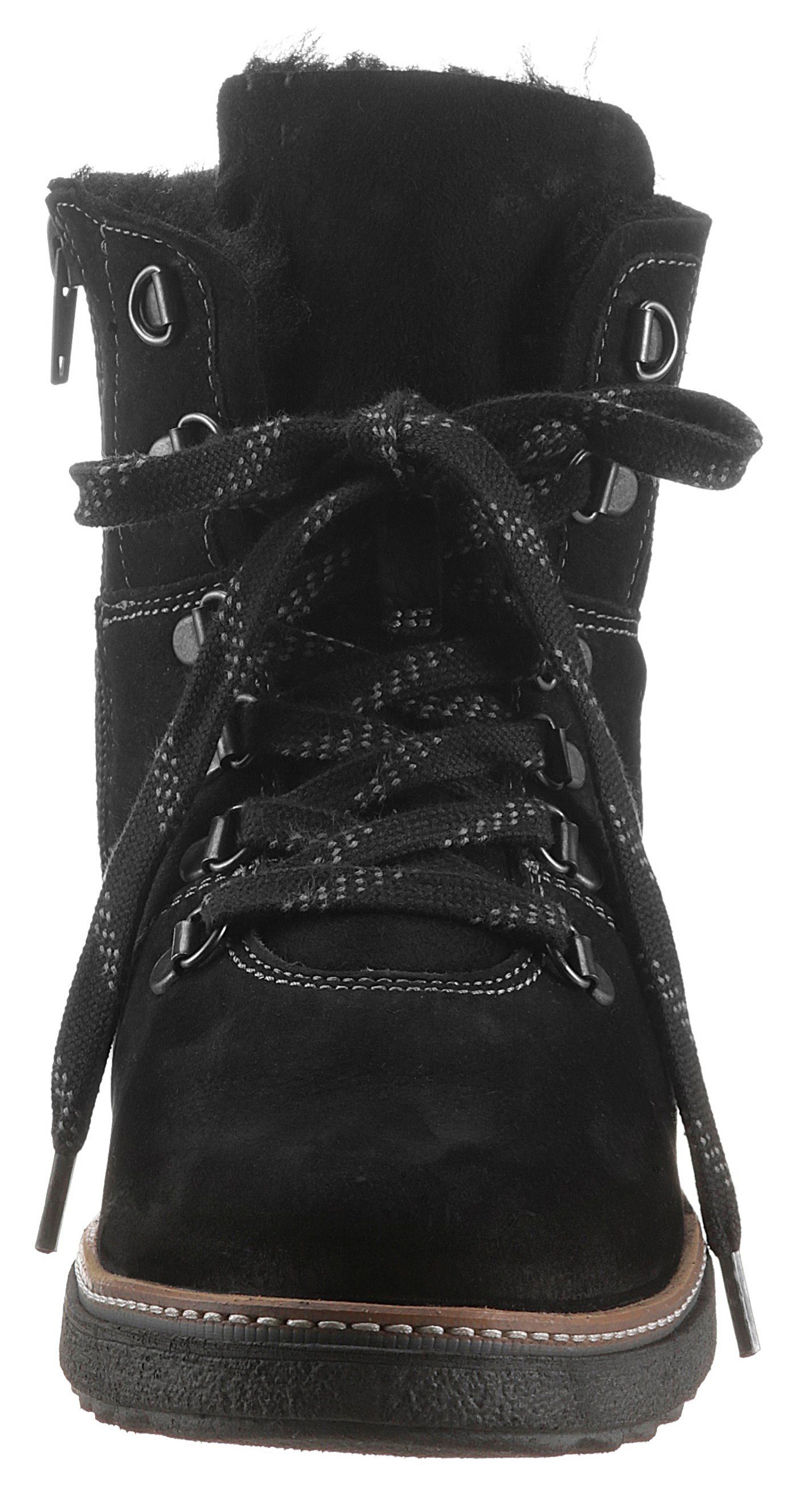 Waldläufer Winterlaarzen HITOMI outdoor boots, lace-up boots with lambswool lining, h-width
