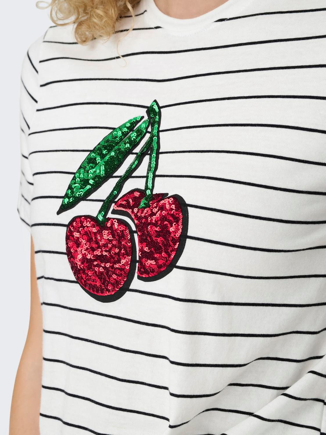 Only Shirt met korte mouwen ONLKITA LIFE S S FRUIT KNOT TOP BOX JRS