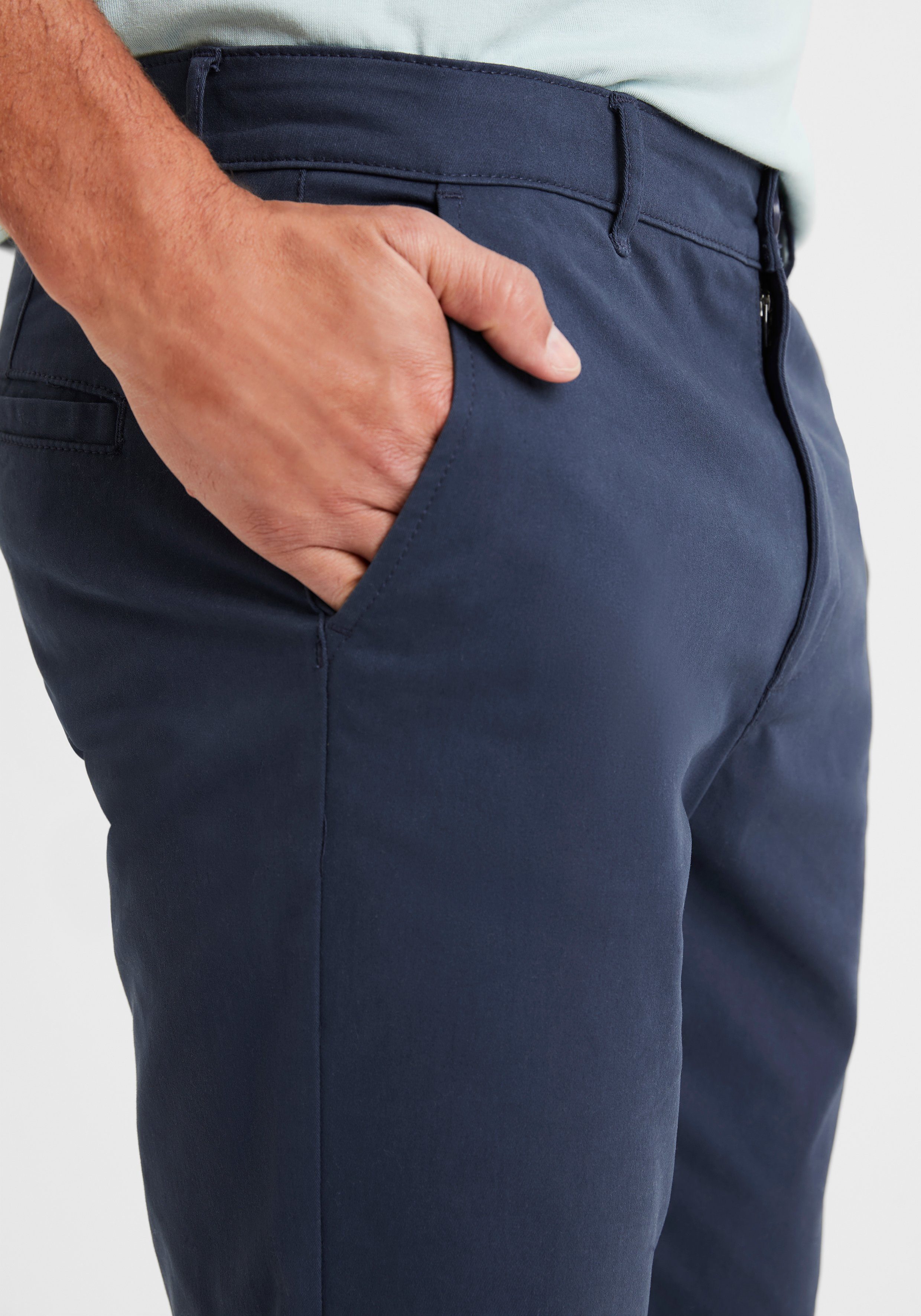 H.I.S Chino Regular fit lange broek, van elastische katoenkwaliteit