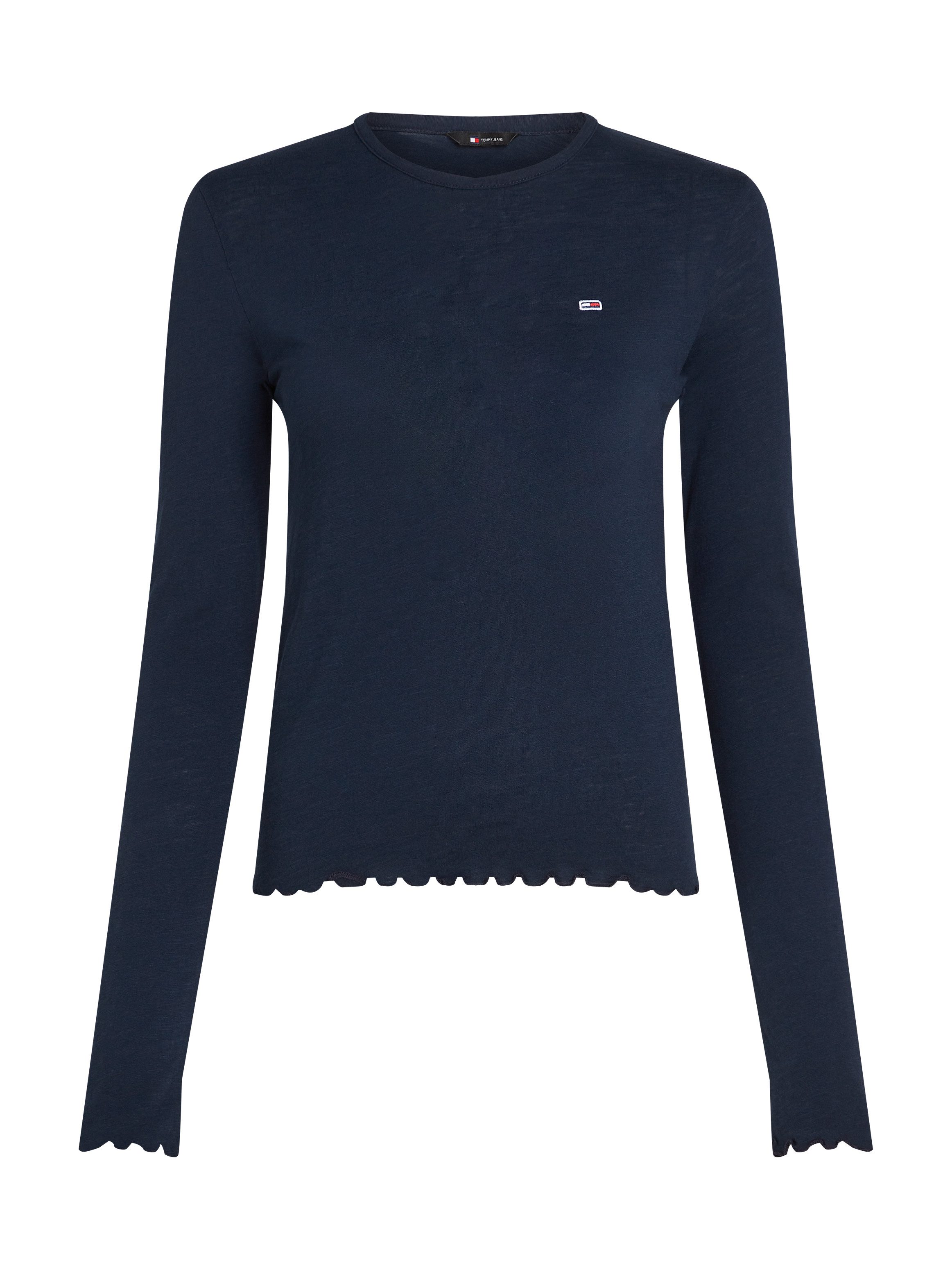 TOMMY JEANS Shirt met lange mouwen TJW SLUB SOFT TEE LS met babylock-zoom logo-borduursel