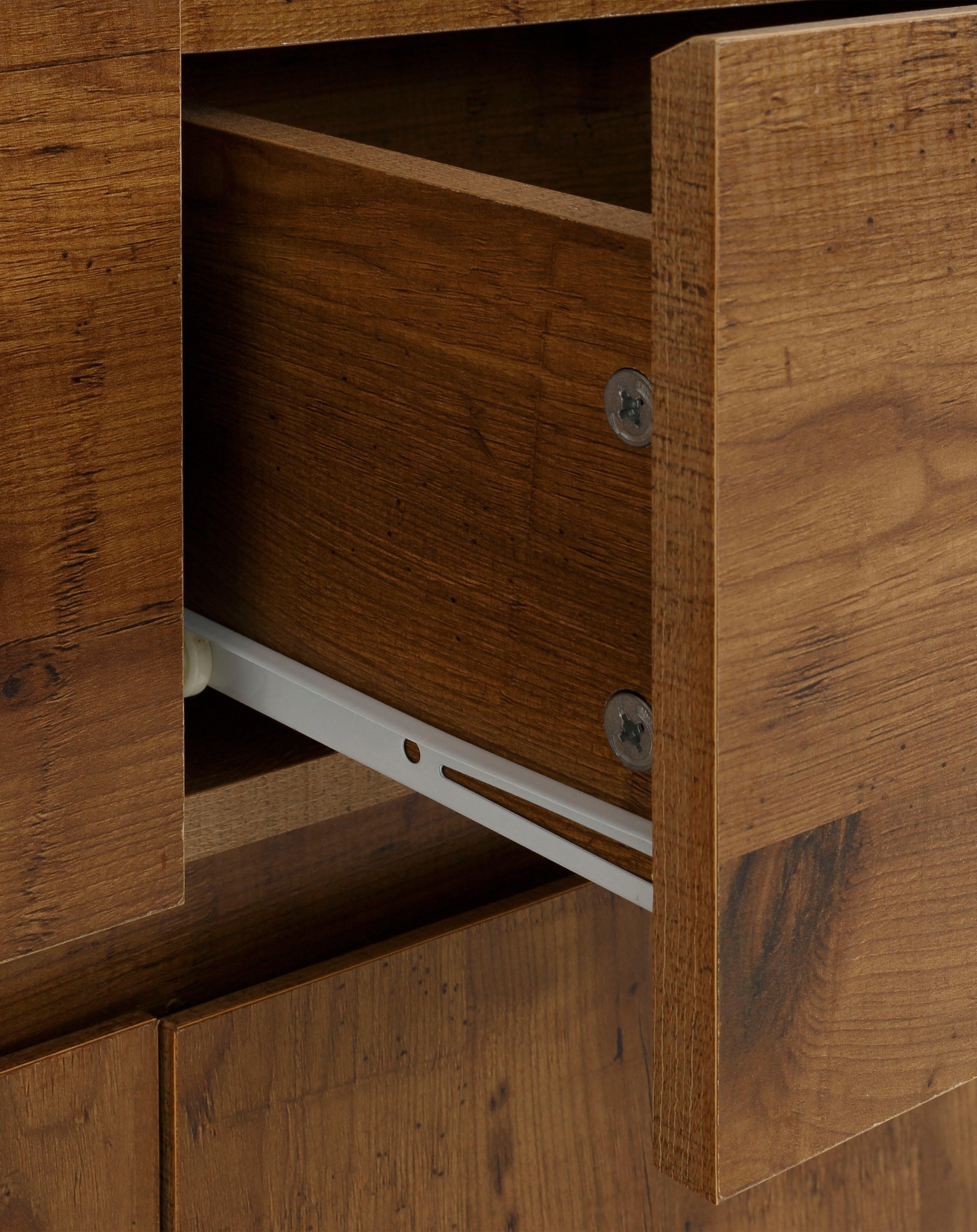 Home affaire Highboard Maribo Commode in moderne landhuisstijl, met betonnen bovenblad, breedte 140 cm