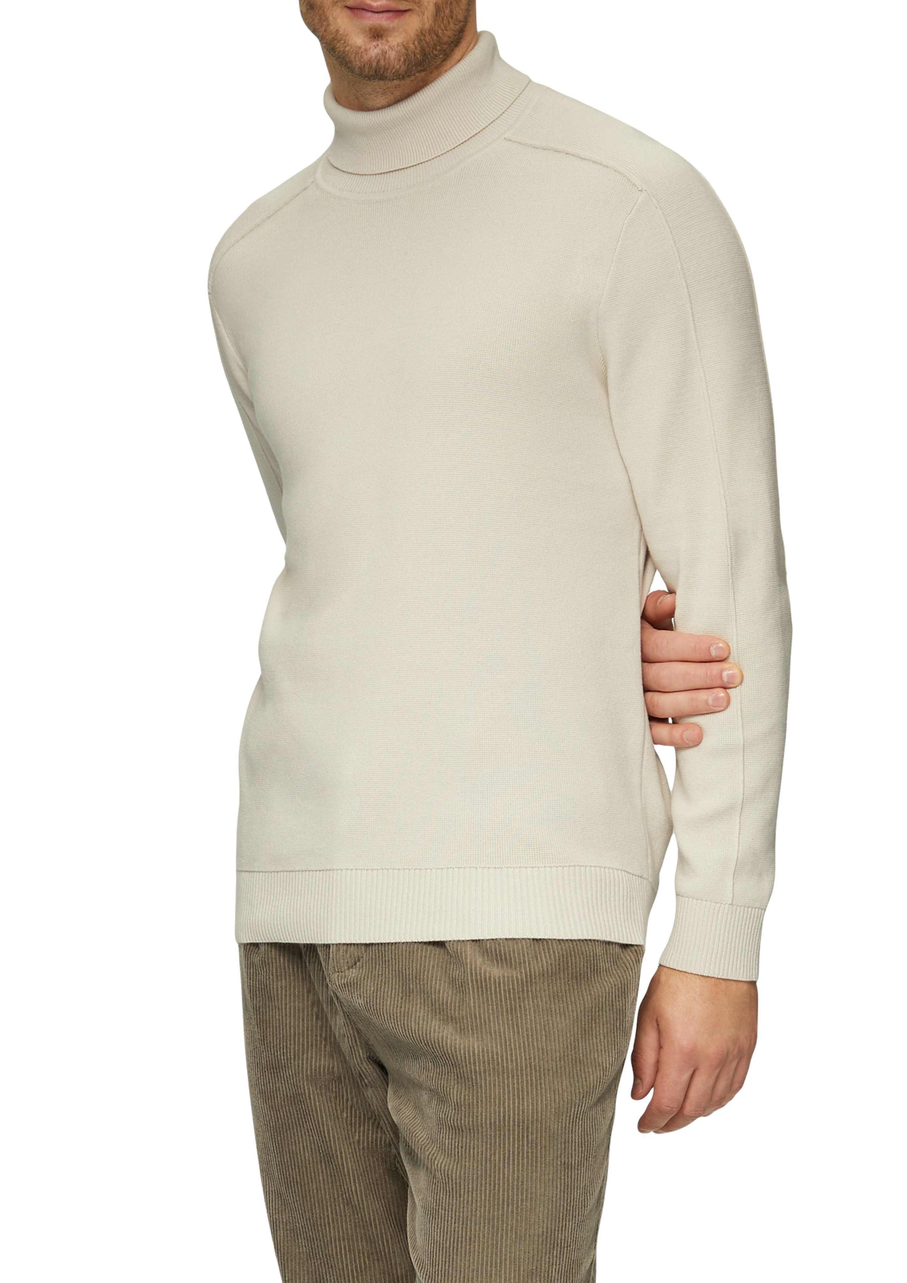 s.Oliver Trui met ronde hals met ribboorden heren pullovers maat XL wit