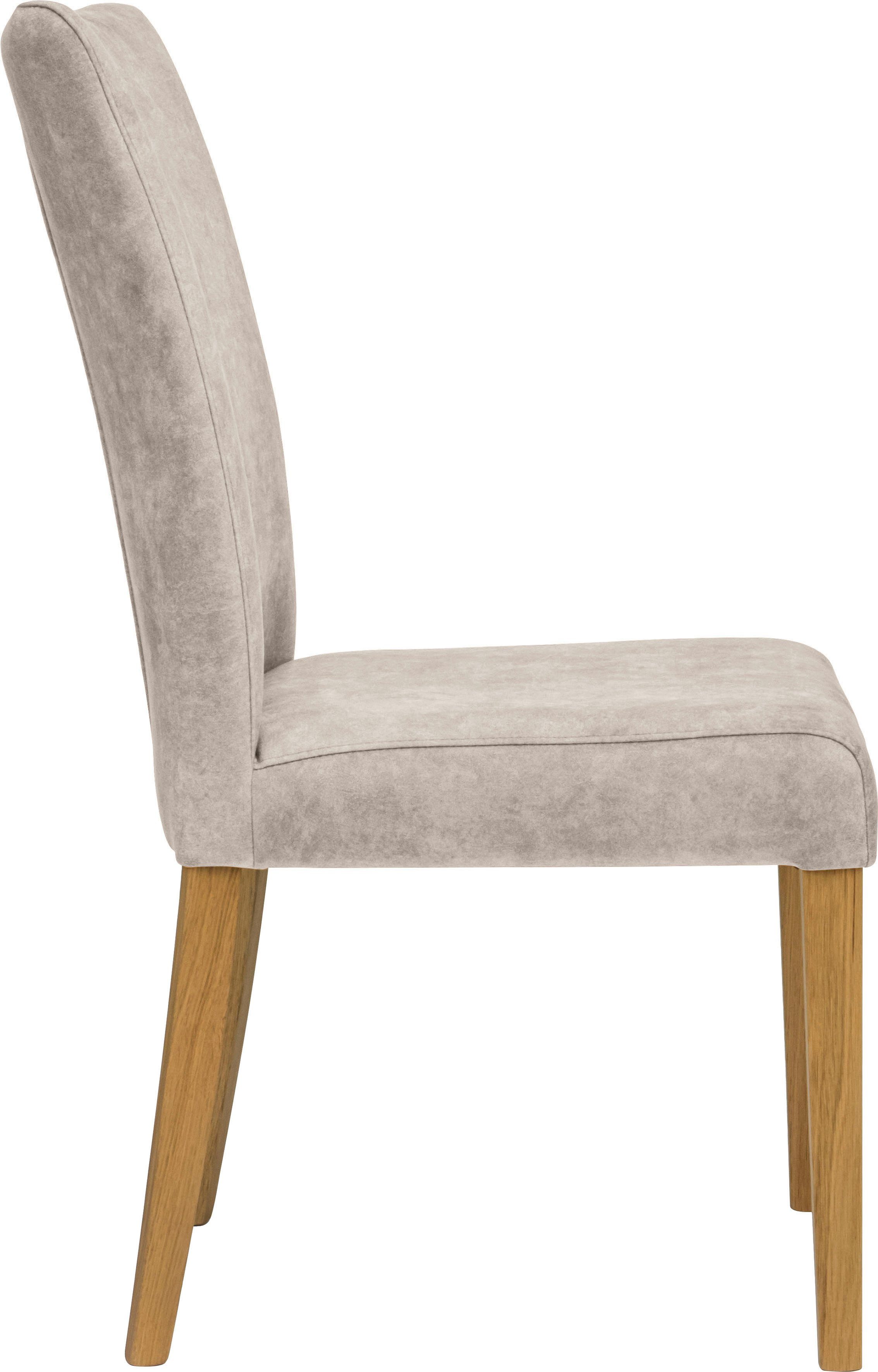 Home affaire Eetkamerstoel Aspen gestoffeerde stoel Massief houten frame, in veel bekledingskwaliteiten landhuis (set, 2 stuks)