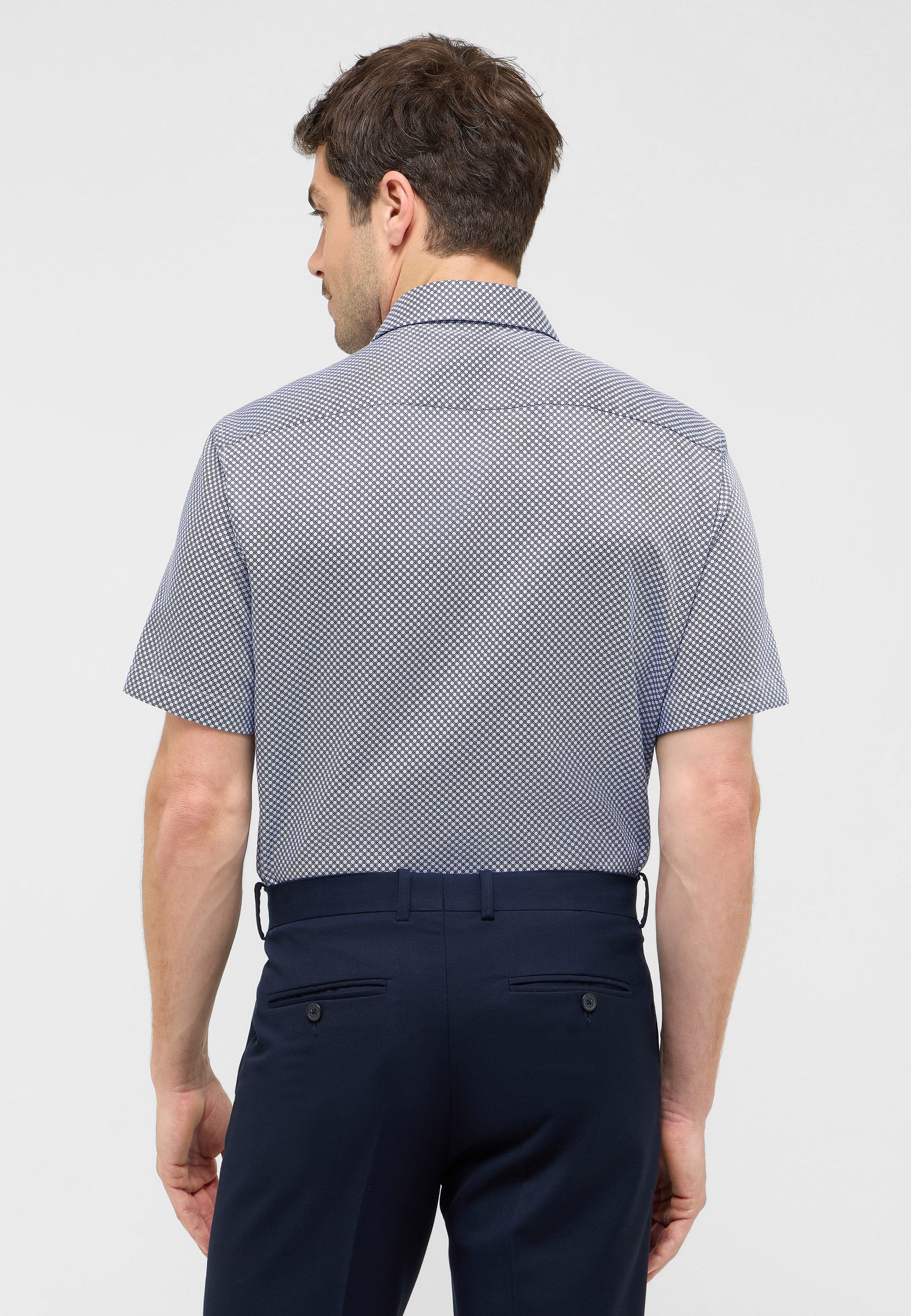 Eterna Overhemd met korte mouwen Slim fit NON IRON (strijkvrij)