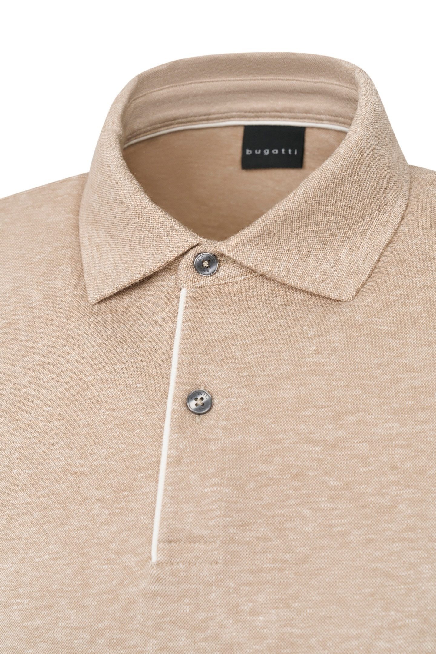 Bugatti Poloshirt van katoen-linnenmengsel