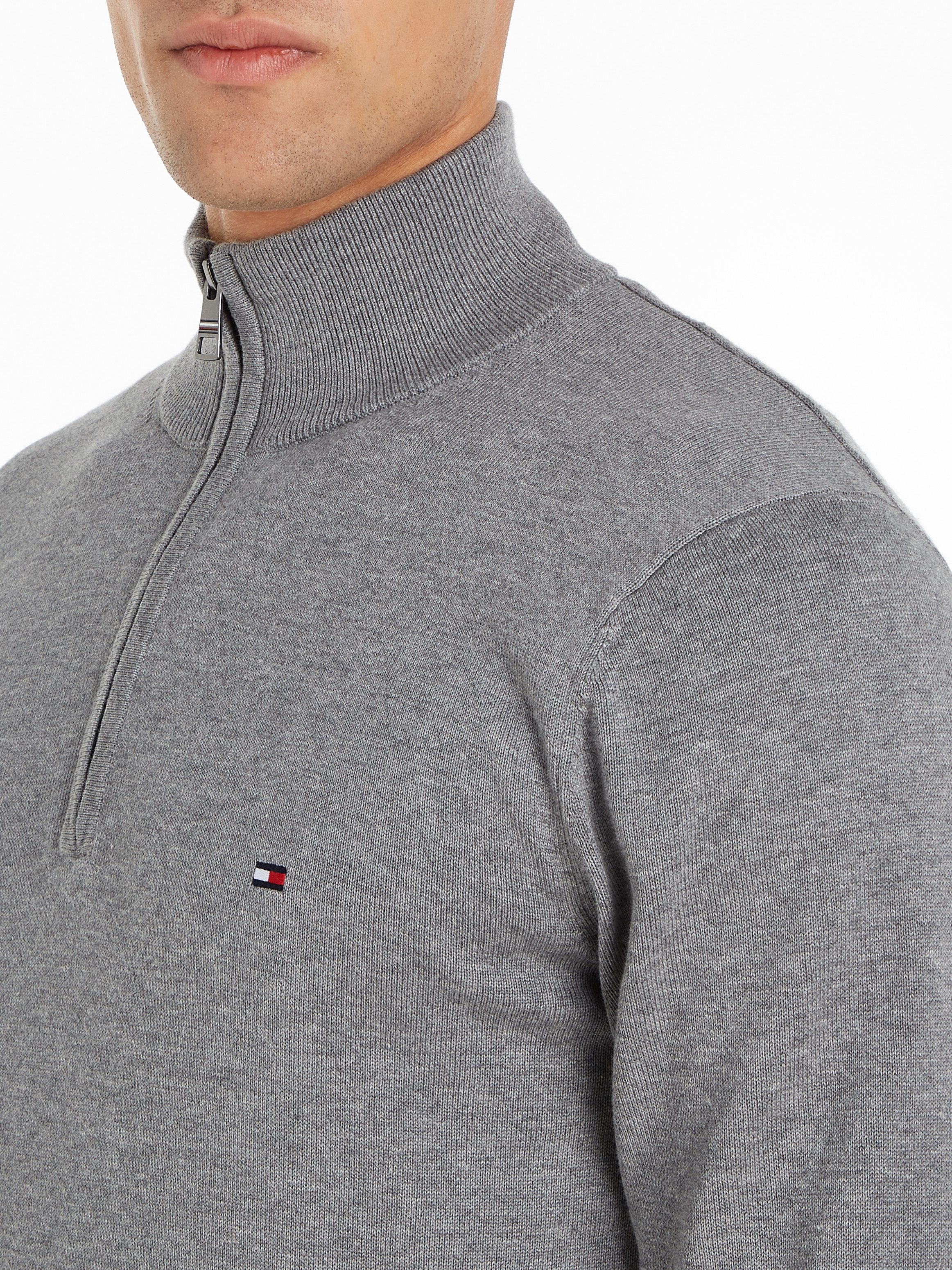 Tommy Hilfiger Schipperstrui ESSENTIAL COTTON ZIP MOCK