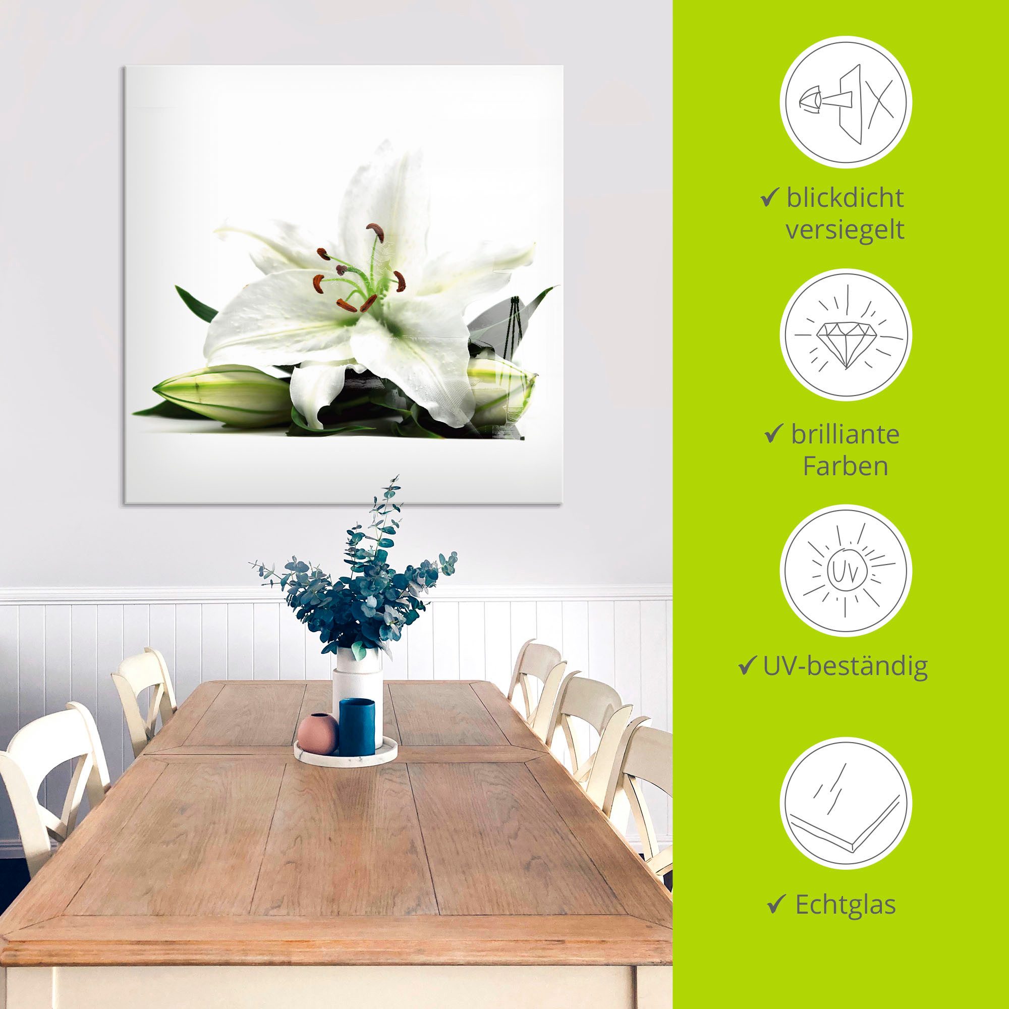 Artland Print op glas Grote lelie in verschillende maten