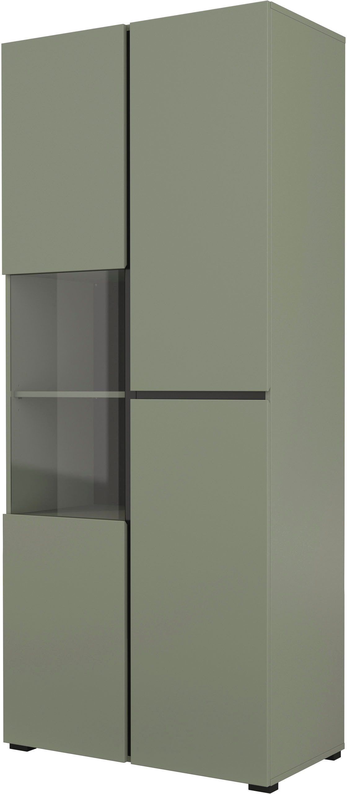 INOSIGN Vitrinekast Cross, Hoogte 183,5 cm, moderne greeploze staande vitrine met 3 deuren