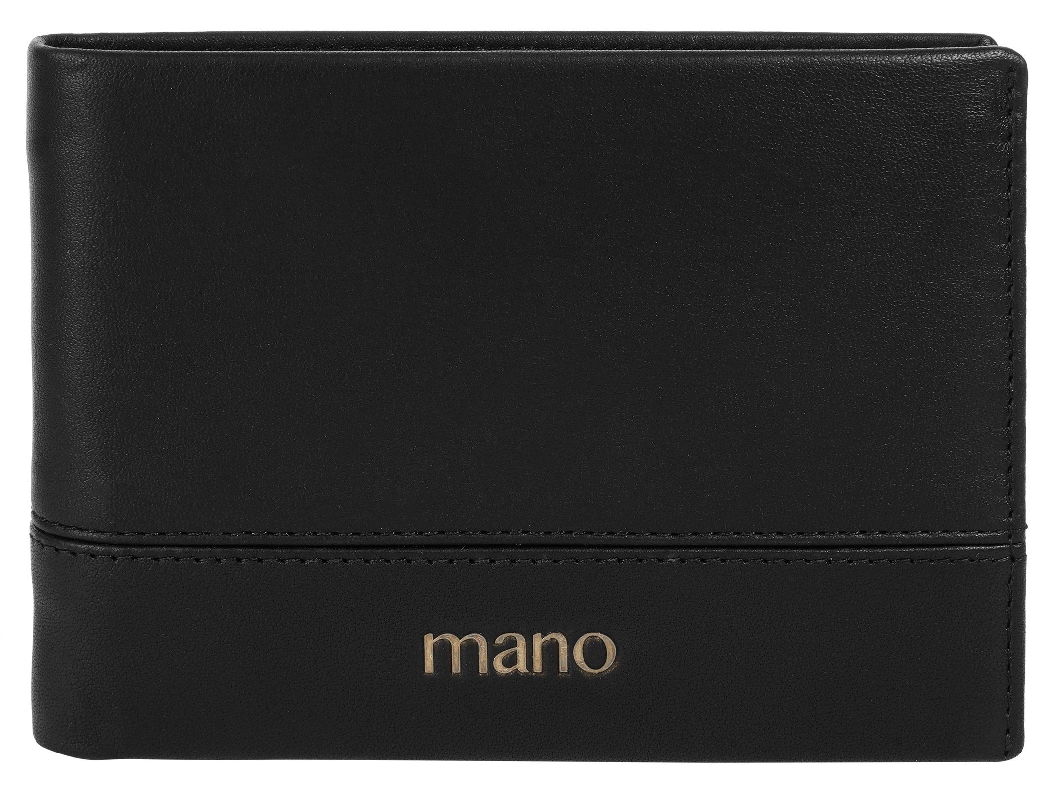 MANO Portemonnee echt leder unisex portemonnees zwart