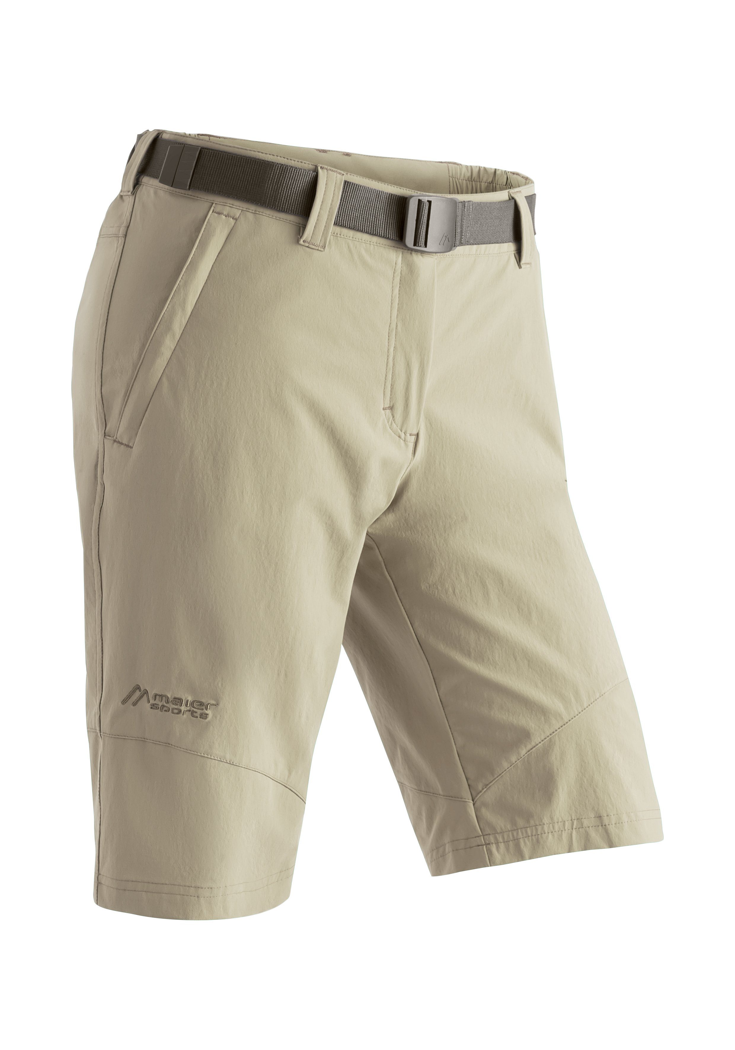 Maier Sports Functionele short Lawa Dames shorts, korte wandelbroek, outdoorbroek met 2 zakken, regular fit dames broeken maat 34 bruin