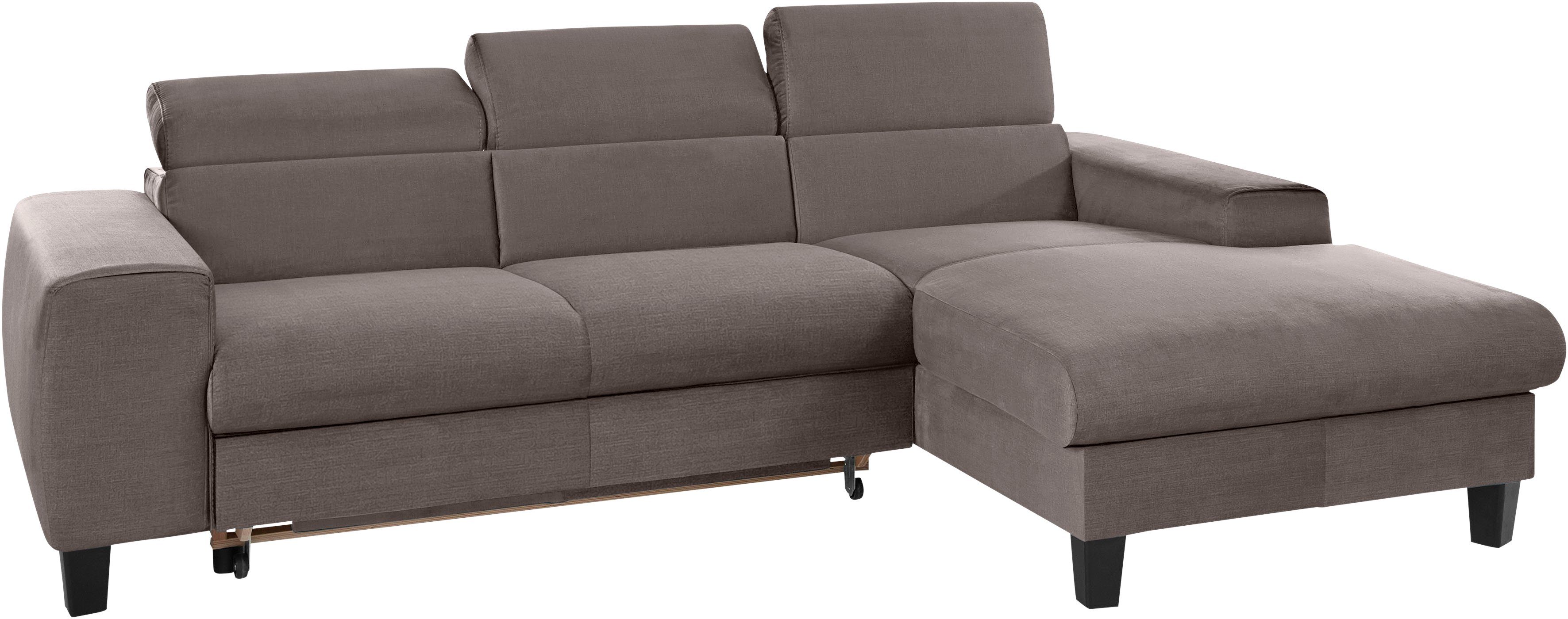 COTTA Hoekbank Morven L-vorm met hoofdeindeverstelling keuze met bedfunctie, bedlade & draadloze oplader