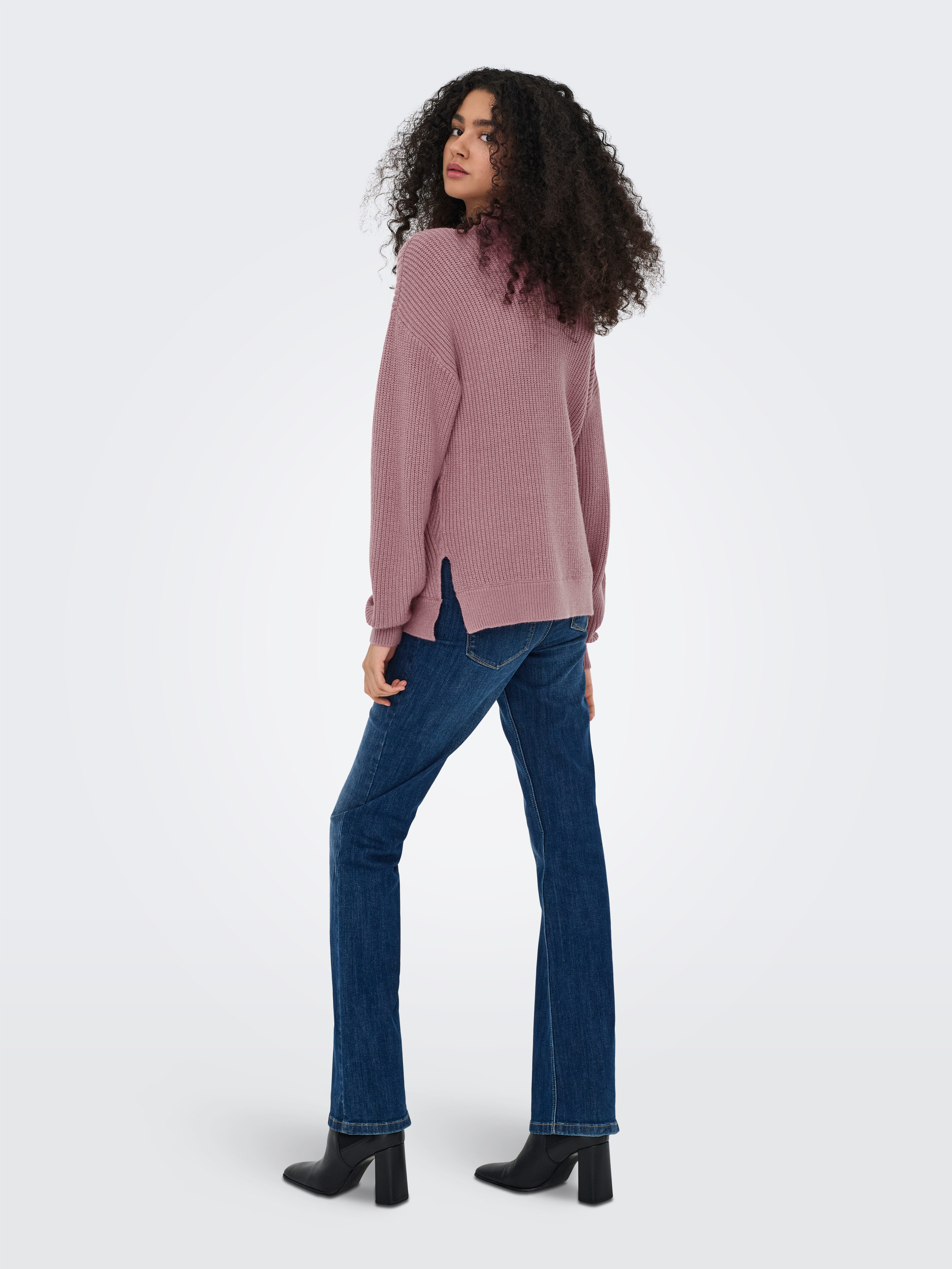 Only Gebreide trui ONLNELI LS HIGHNECK RIB PULLOVER EX KNT