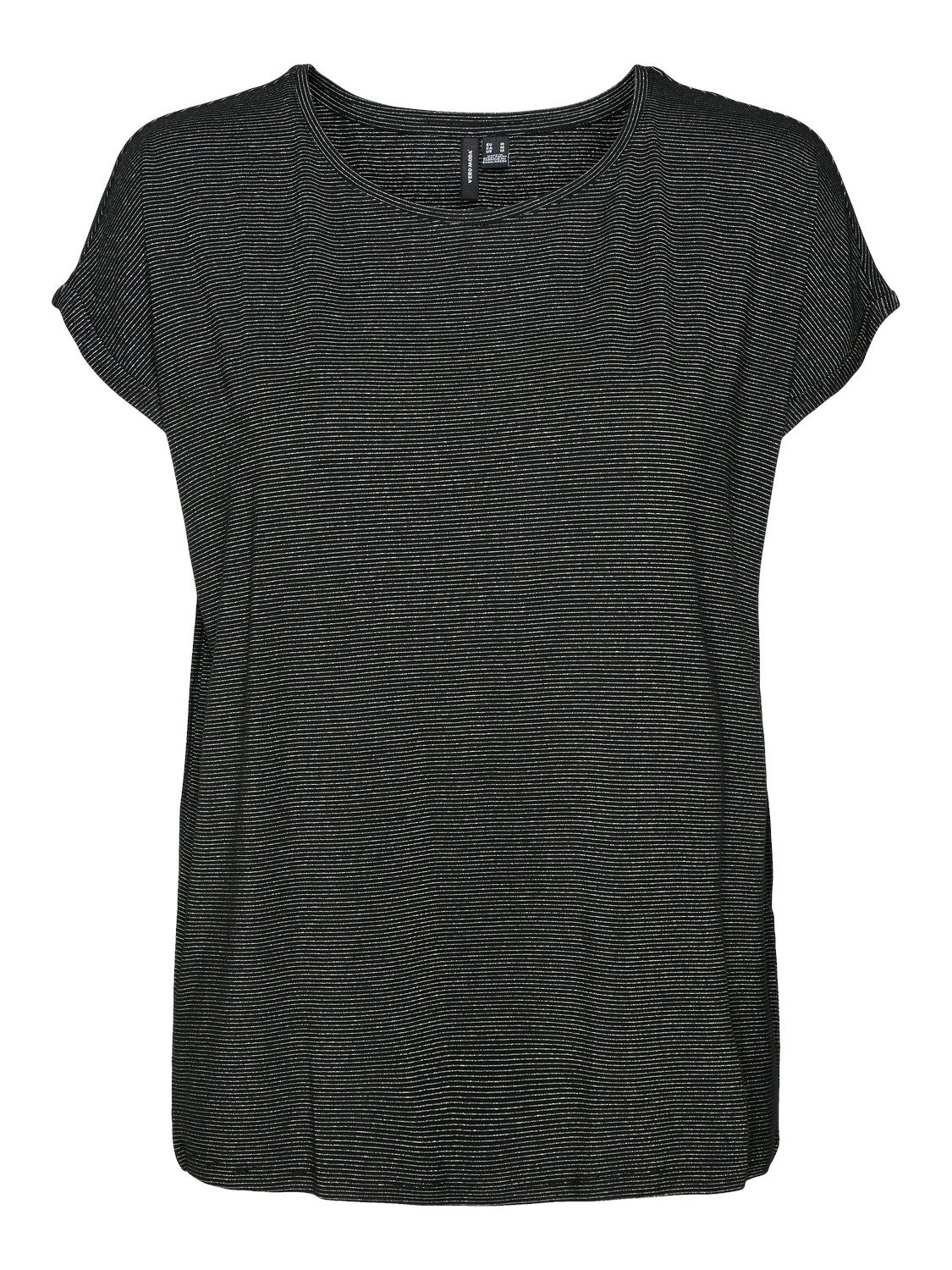 Vero Moda Shirt met ronde hals VMLAVA PLAIN SS TOP LUREX STRIPE
