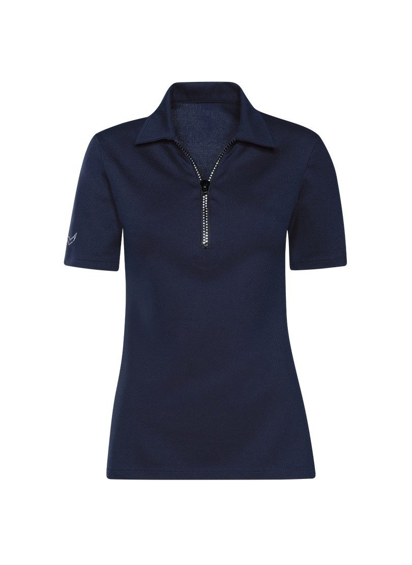Trigema Poloshirt TRIGEMA slim fit poloshirt met kristallen (1-delig)