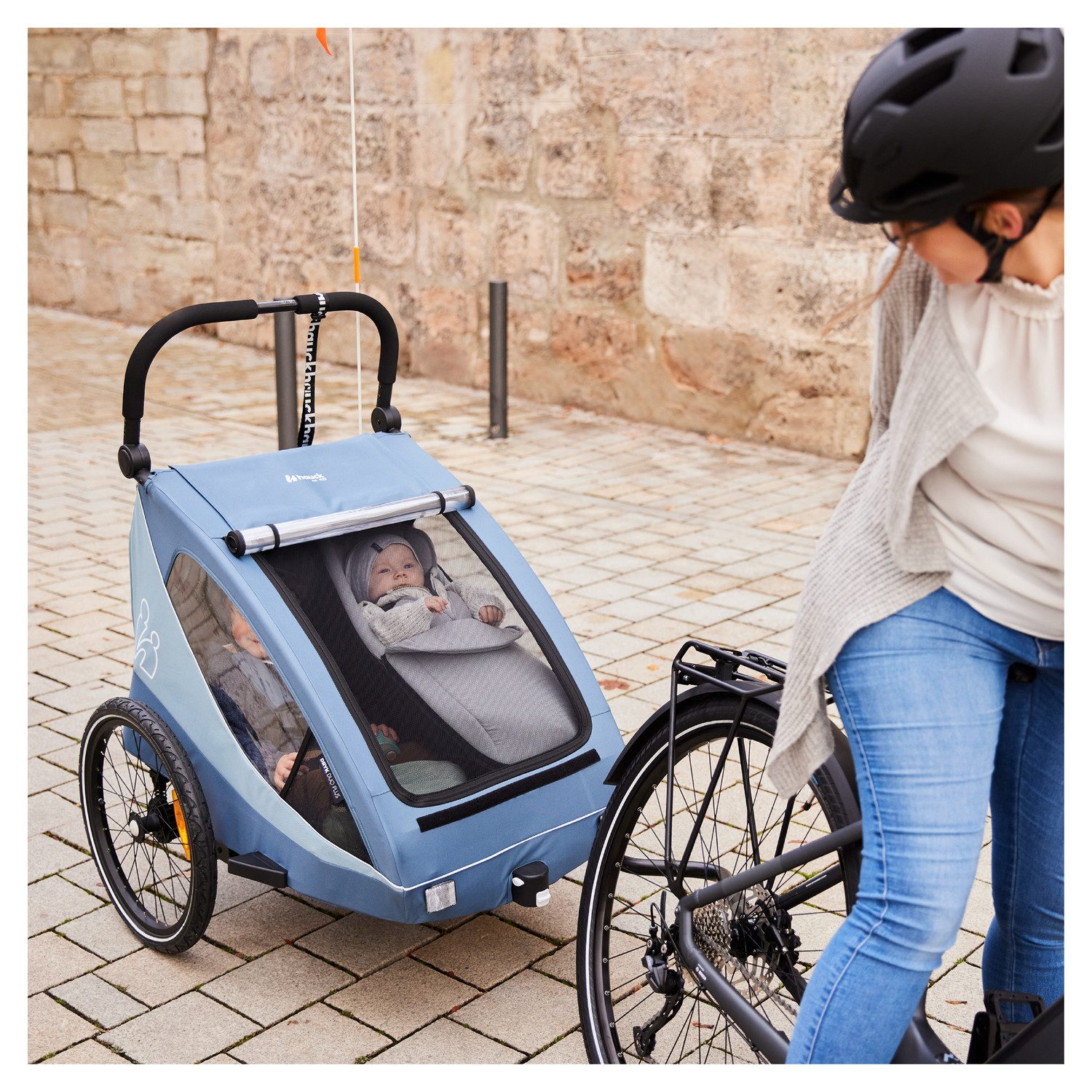 Hauck Kinderen fiets aanhanger 2in1 Bike Trailer und Buggy Dryk Duo Plus, black