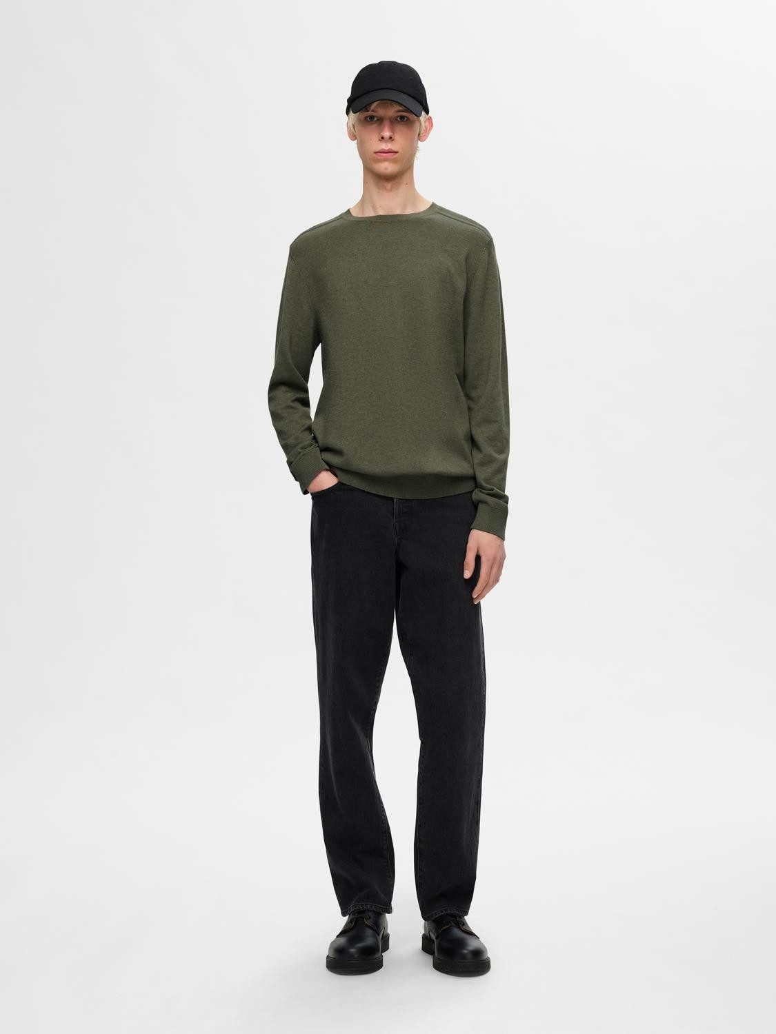 SELECTED HOMME Gebreide trui SLHBERG CREW NECK NOOS