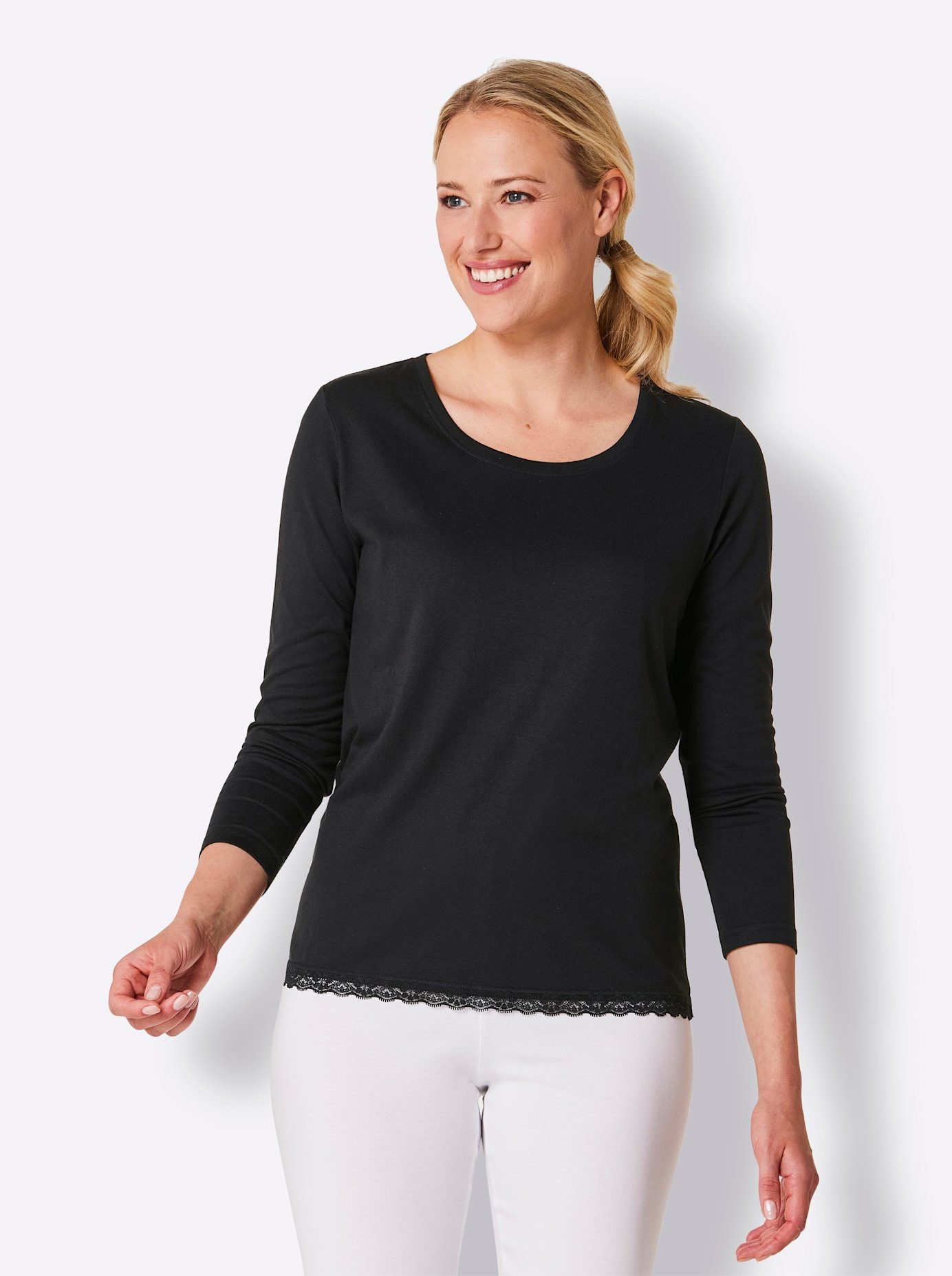 wäschepur Pyjama top Pyjamashirt (1-delig) dames pyjama's maat 40/42 zwart