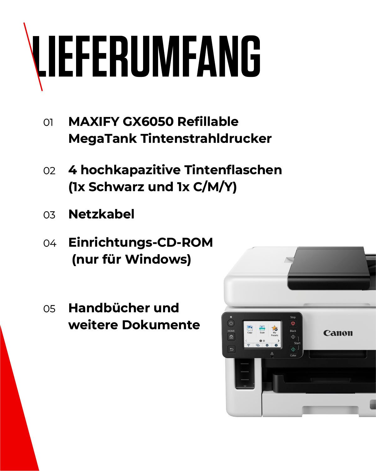 Canon Inkjetprinter MAXIFY GX6050 MegaTank printer met navulbare inktreservoirs