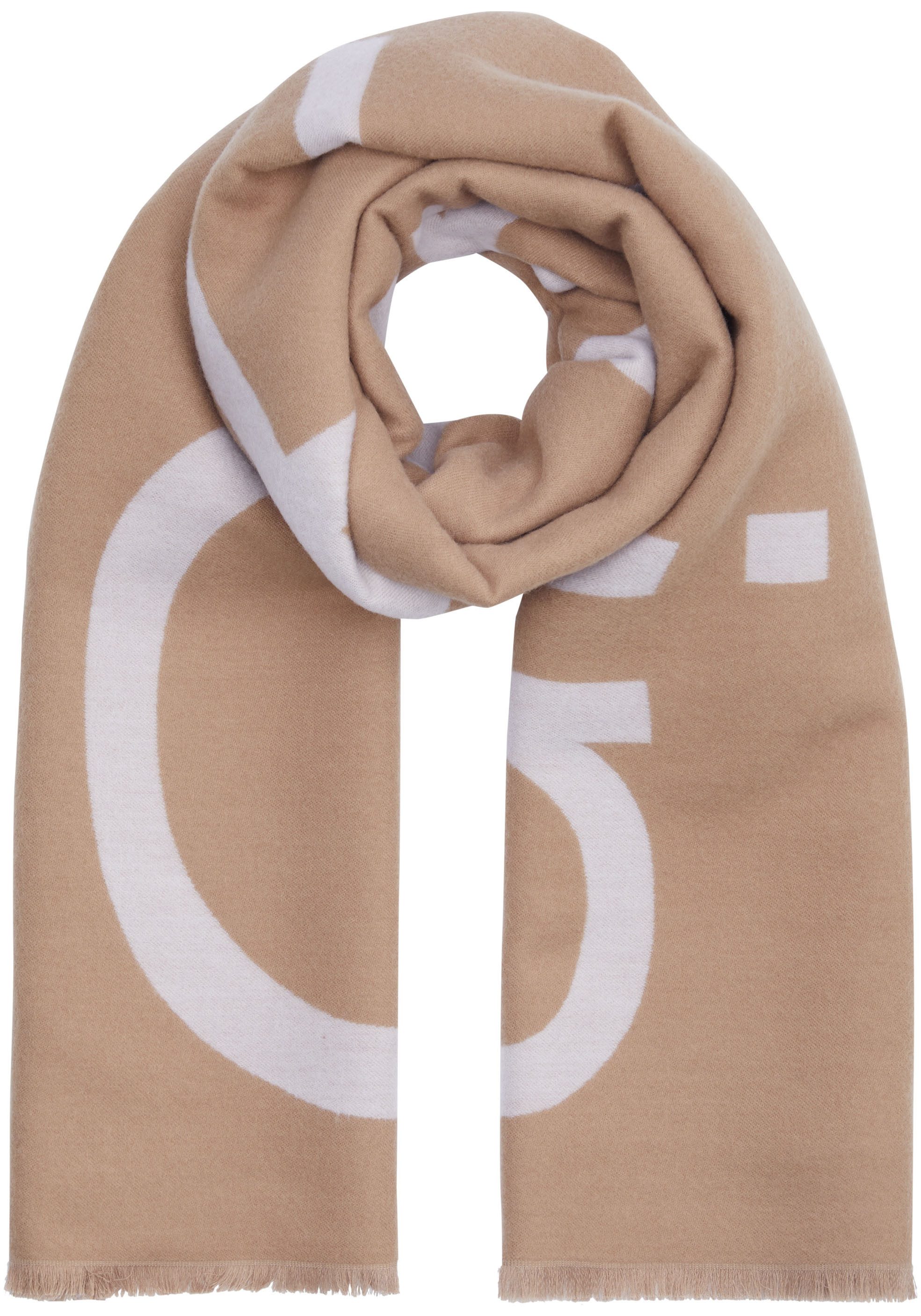 Calvin Klein Modieuze sjaal FRINGES 2-TONES WOOL BLEND SCARF
