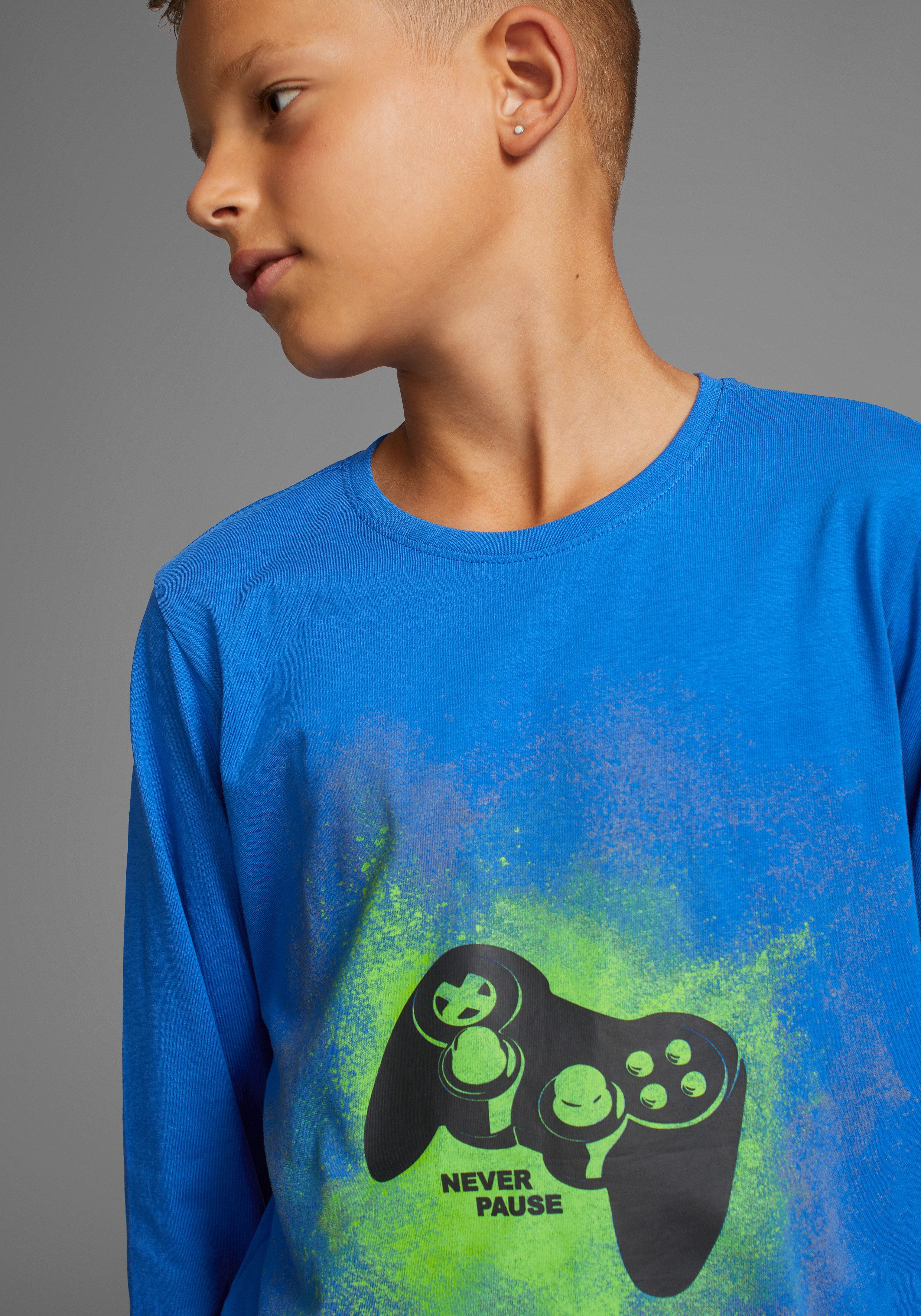 KIDSWORLD Shirt met lange mouwen Gamer Langarm, basic pasvorm, met trendy opdruk