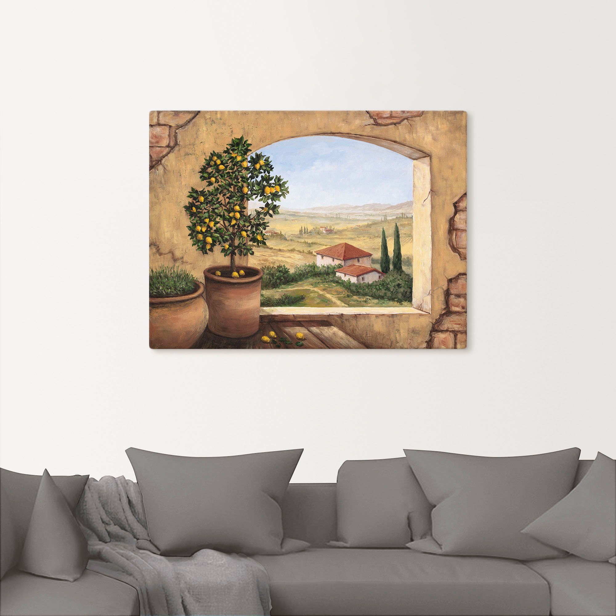 Artland Artprint Raam in Toscane als artprint van aluminium, artprint voor buiten, artprint op linnen, poster, muursticker