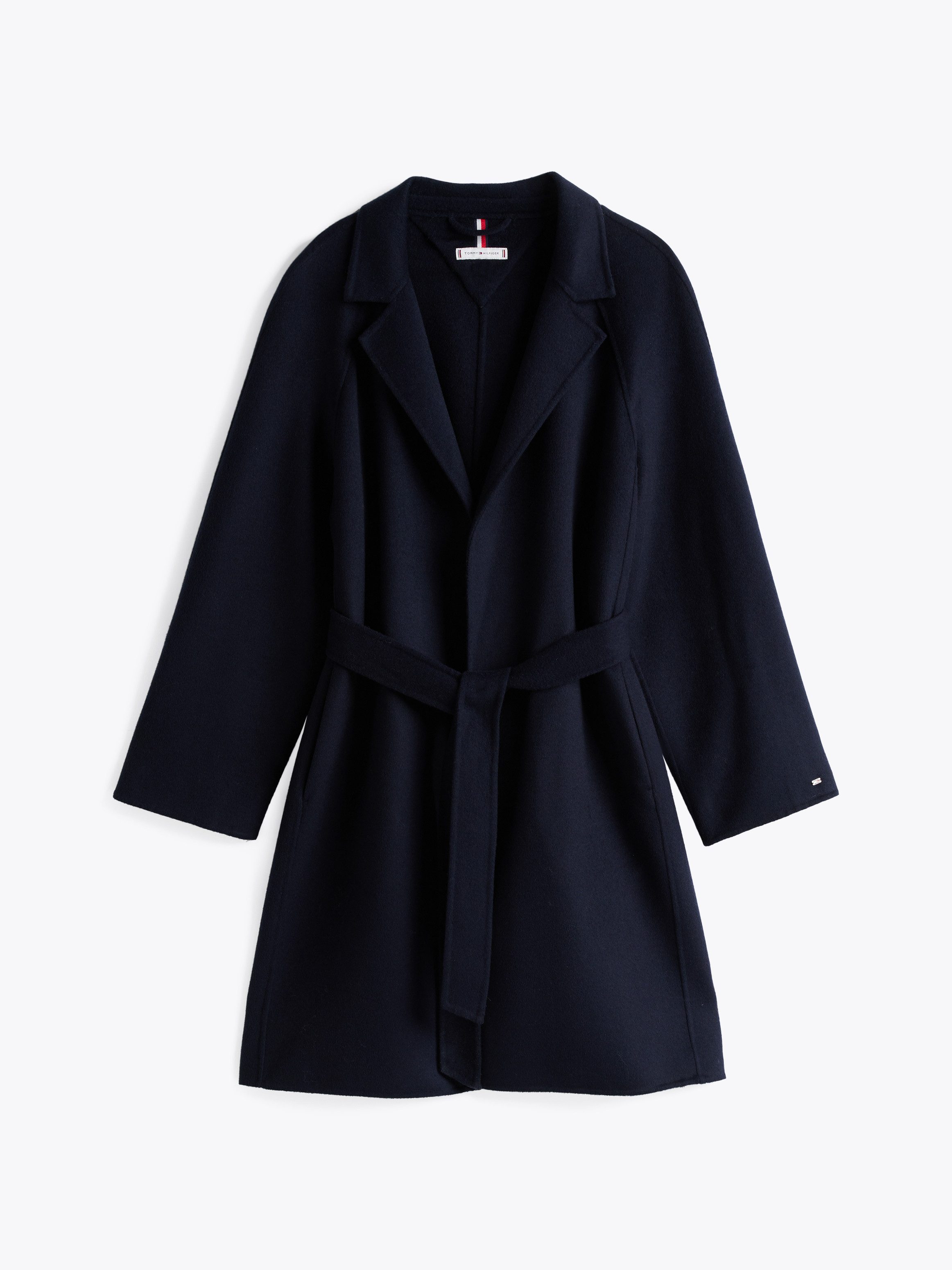 Tommy Hilfiger Korte jas REG DF WOOL BELTED COAT