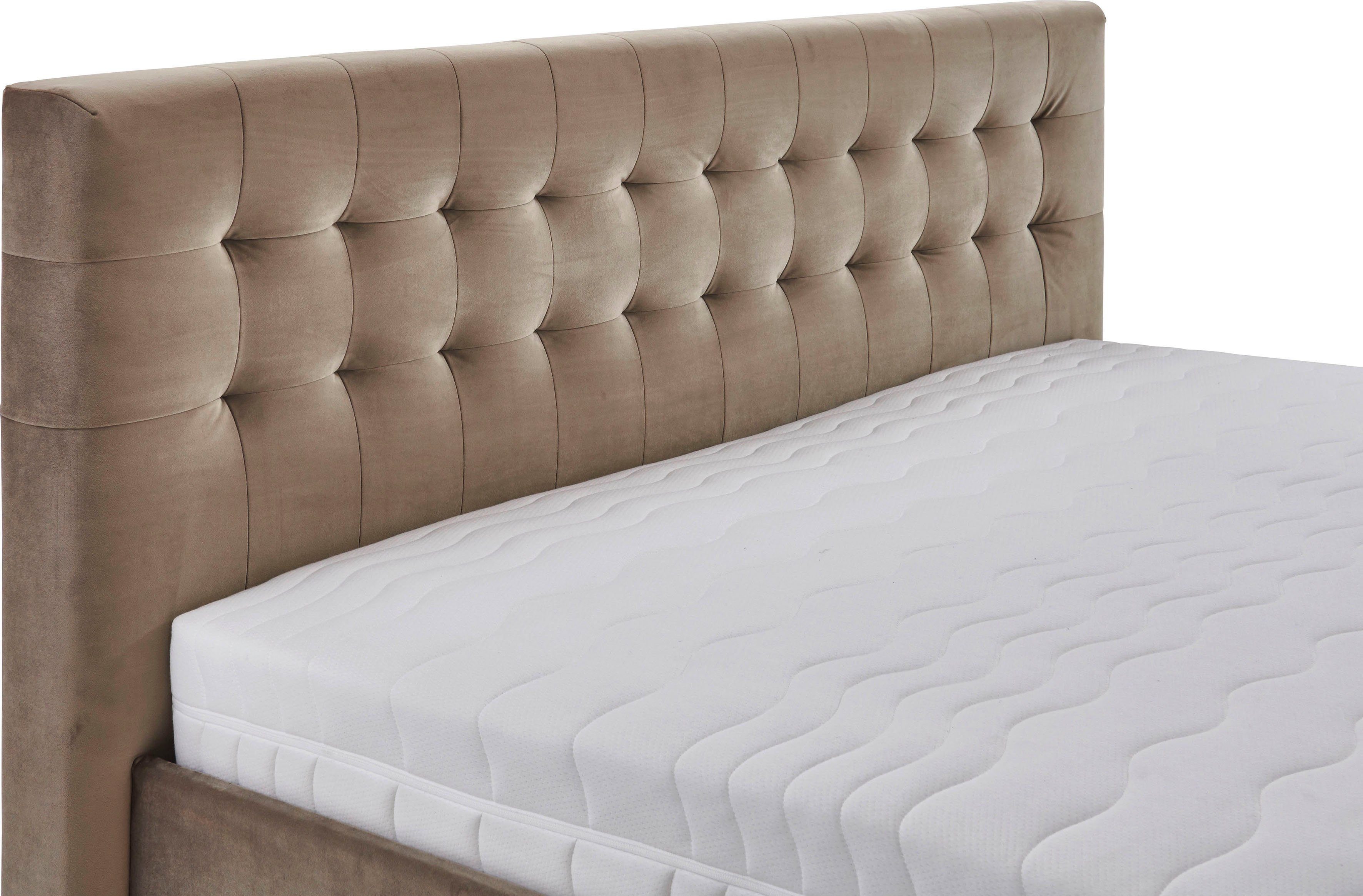 ATLANTIC home collection Gestoffeerd bed Veronika met bedkist en lattenbodem