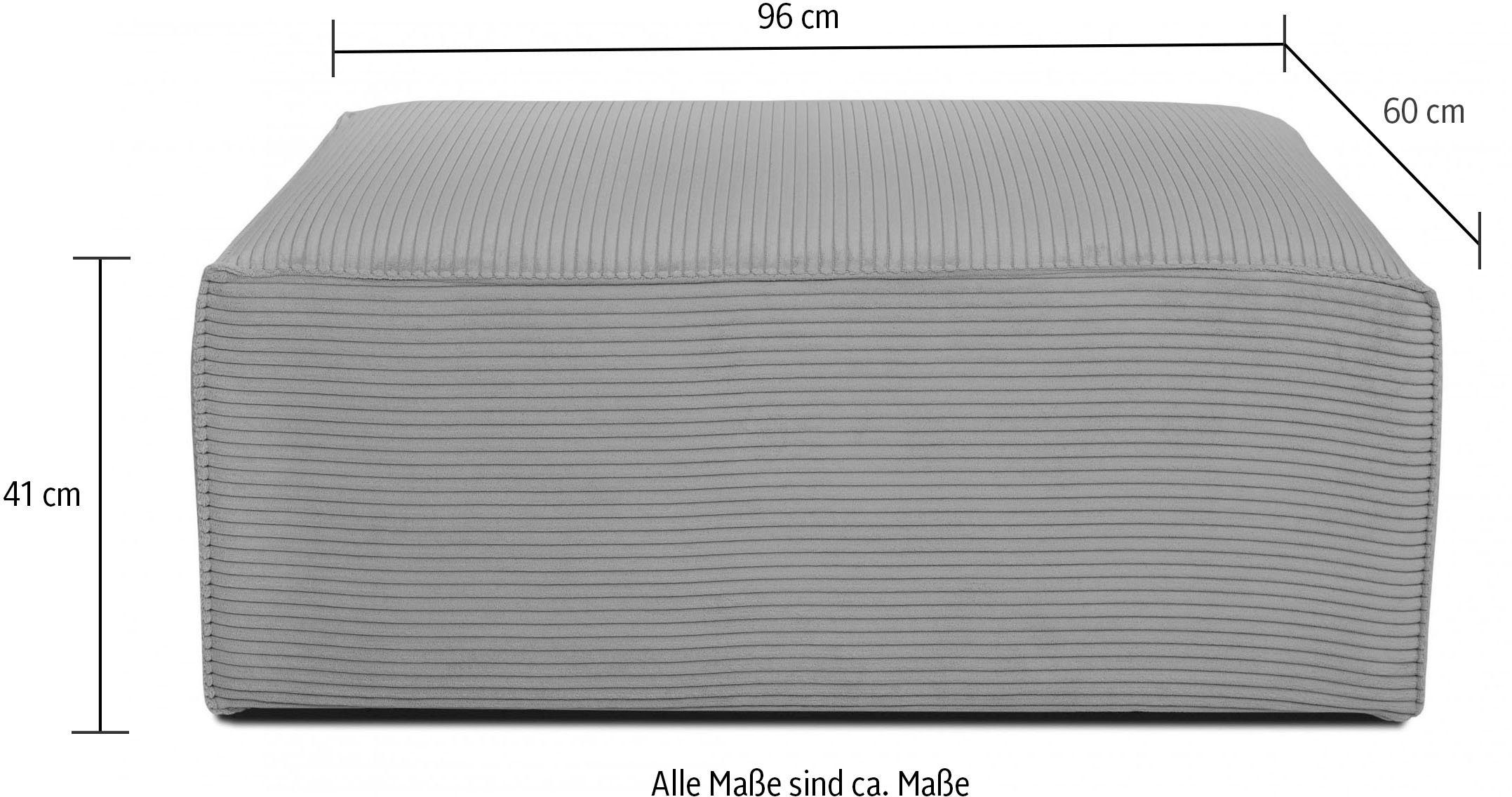 INOSIGN Hocker Clayton met een trendy ribfluwelen bekleding