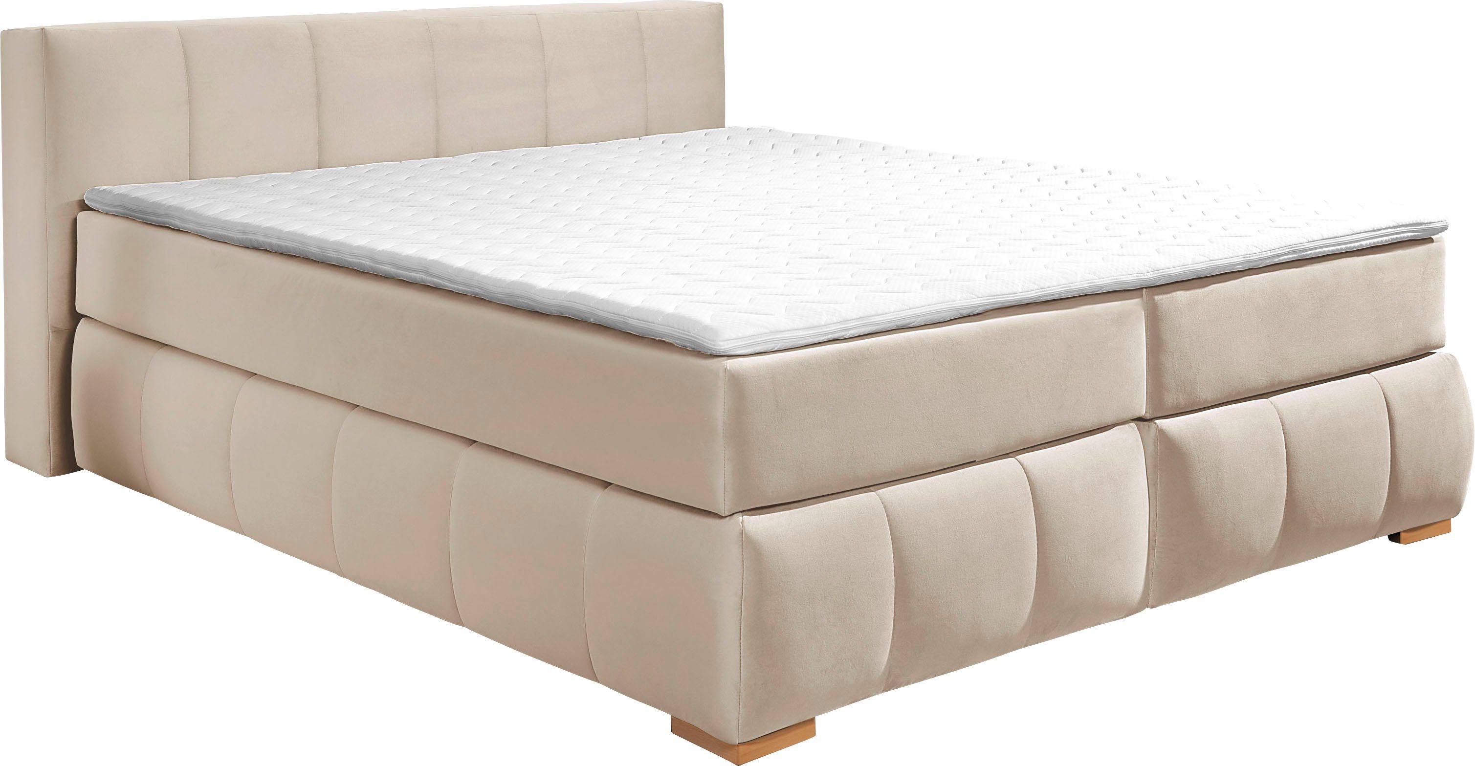 Guido Maria Kretschmer Home&Living Boxspring Chelles incl. matrastopper, in xxl- extra lang 220 cm, onderbak met elegante welving boxsprings beige