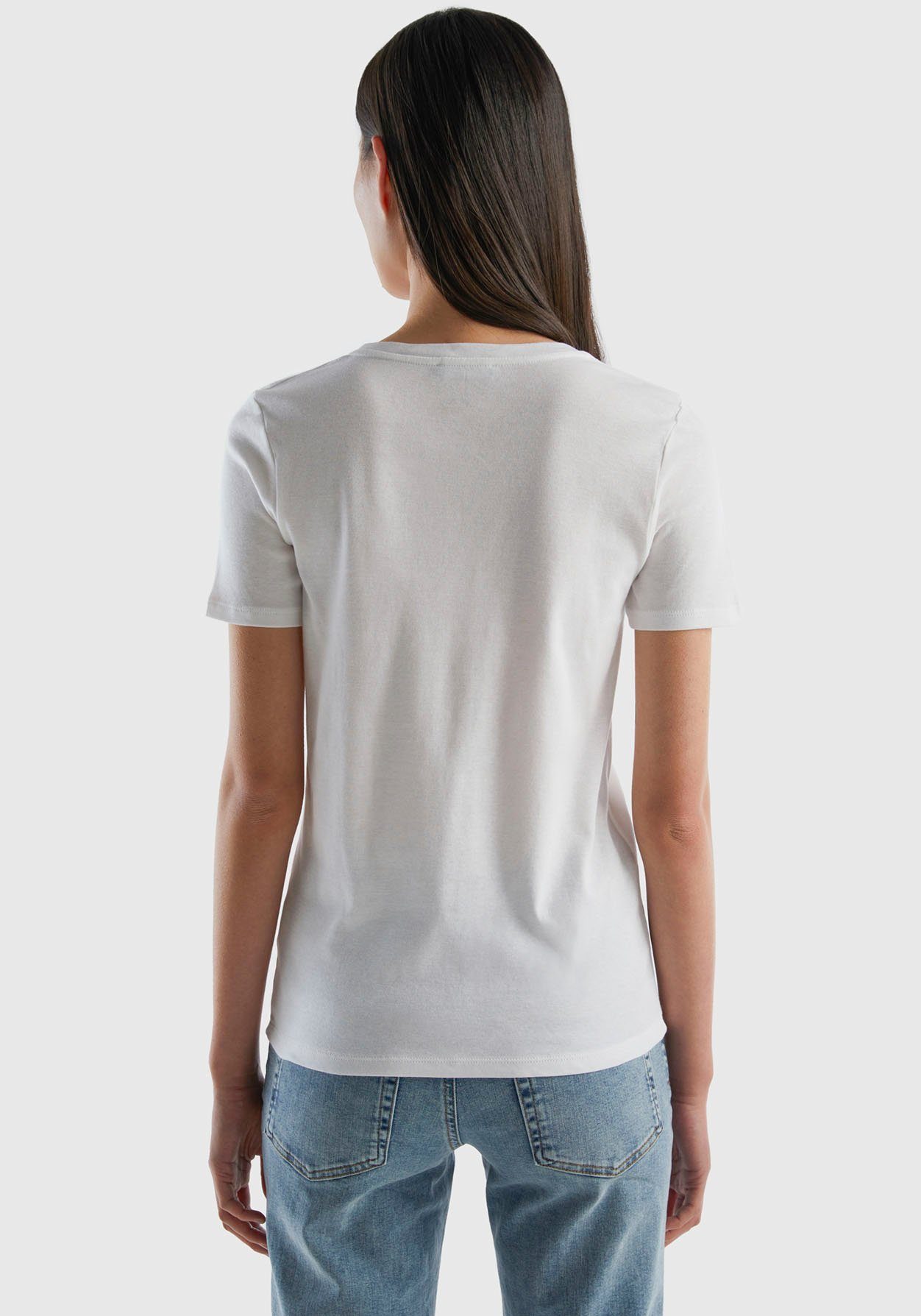 United Colors of Benetton T-shirt met modieuze v-hals