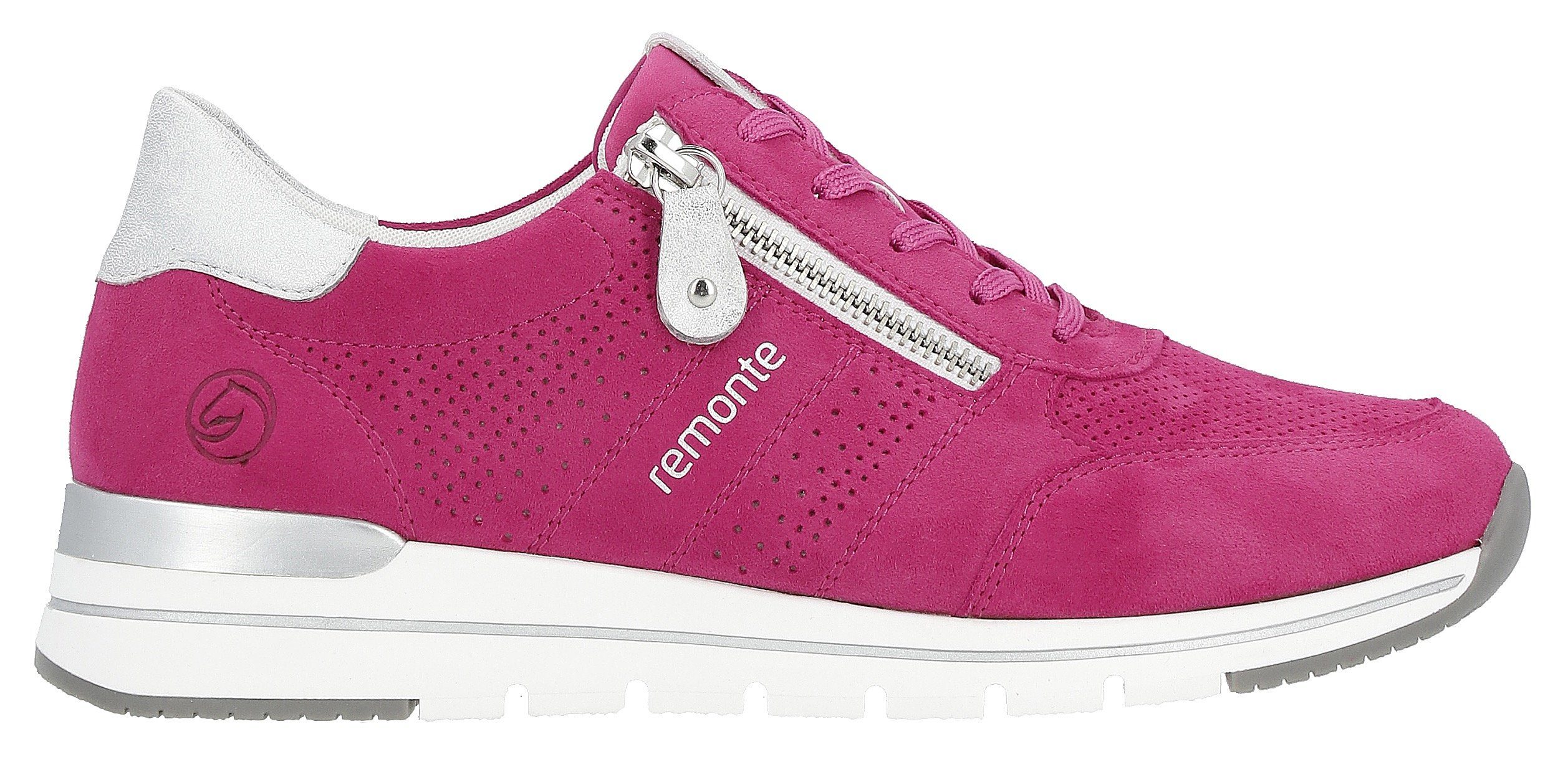 Remonte Sneakers met sleehak met praktische verwisselbare binnenzool, vrijetijdsschoen, lage schoen, veterschoen